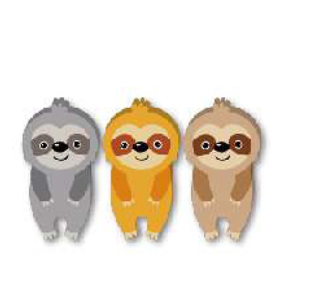 Partystrolche Radiergummi 8er Set Faultiere Radierer Mitgebsel Kindergeburtstag, 8 er Set Faultiere Radiergummis
