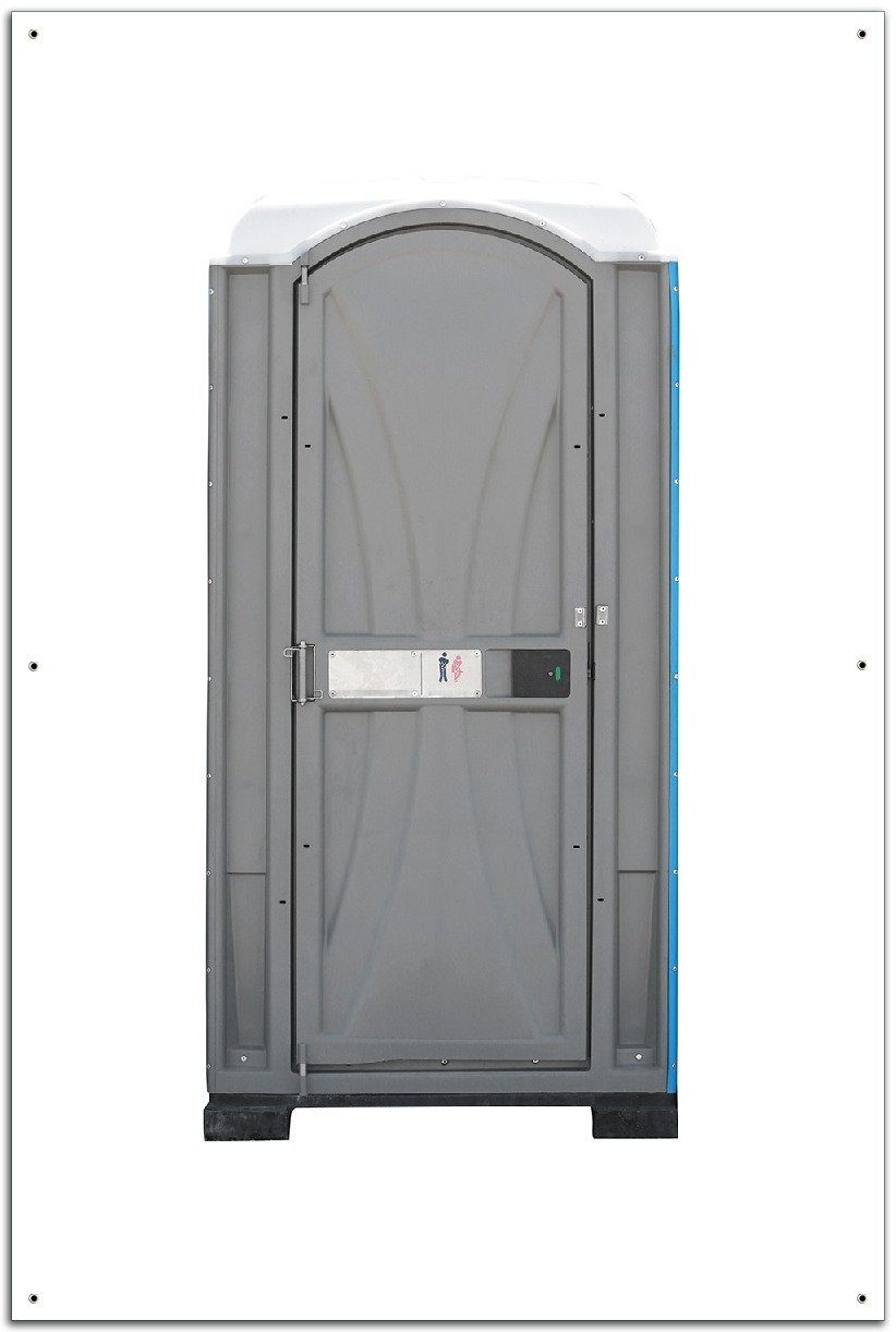 Wallario Sichtschutzzaunmatten Tragbares Klo - Toilette in schickem grau