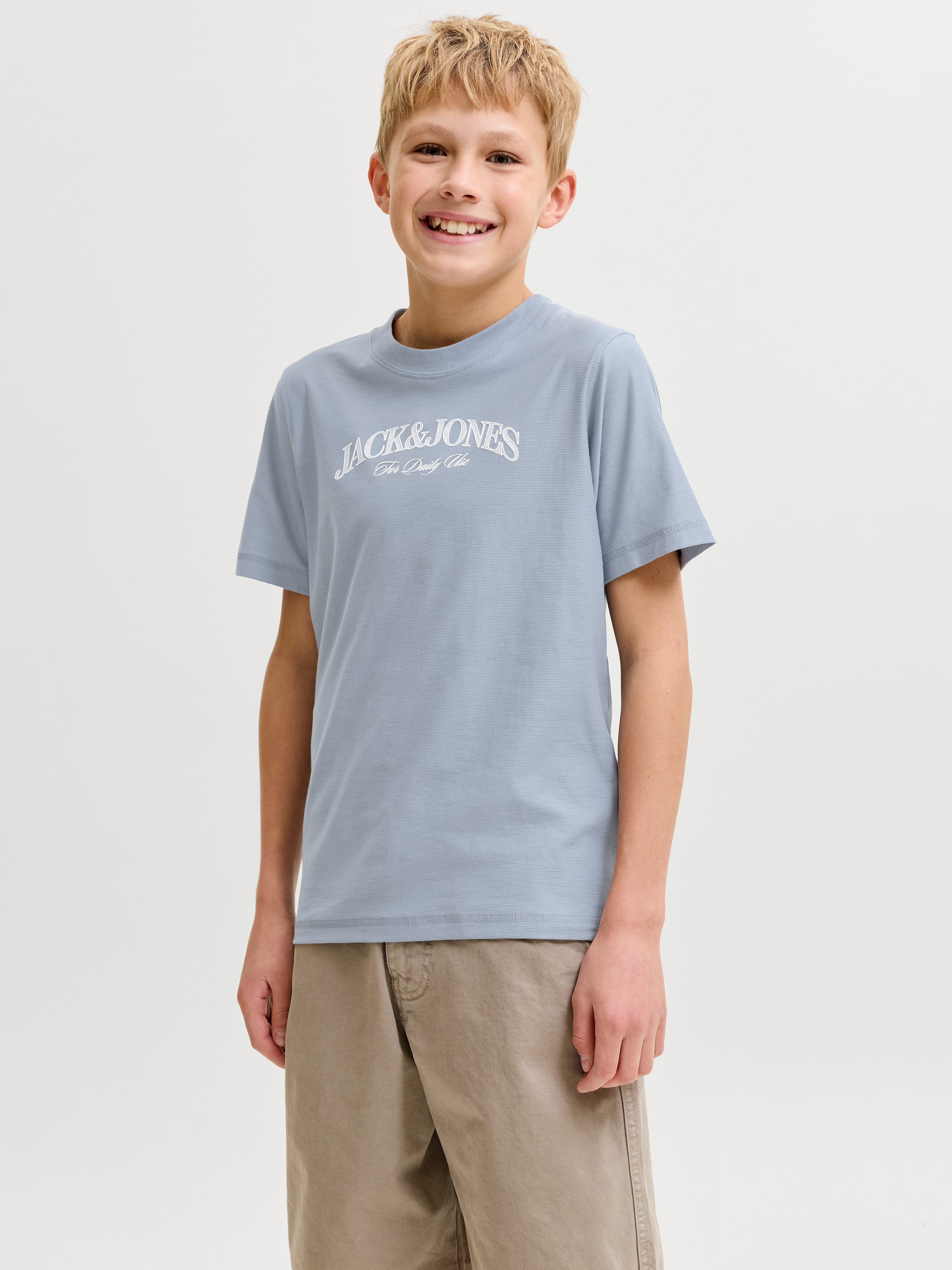 Jack & Jones Junior T-Shirt JORCASSIS BRANDING TEE SS CREW NECK JNR Baumwolle, normal geschnitten