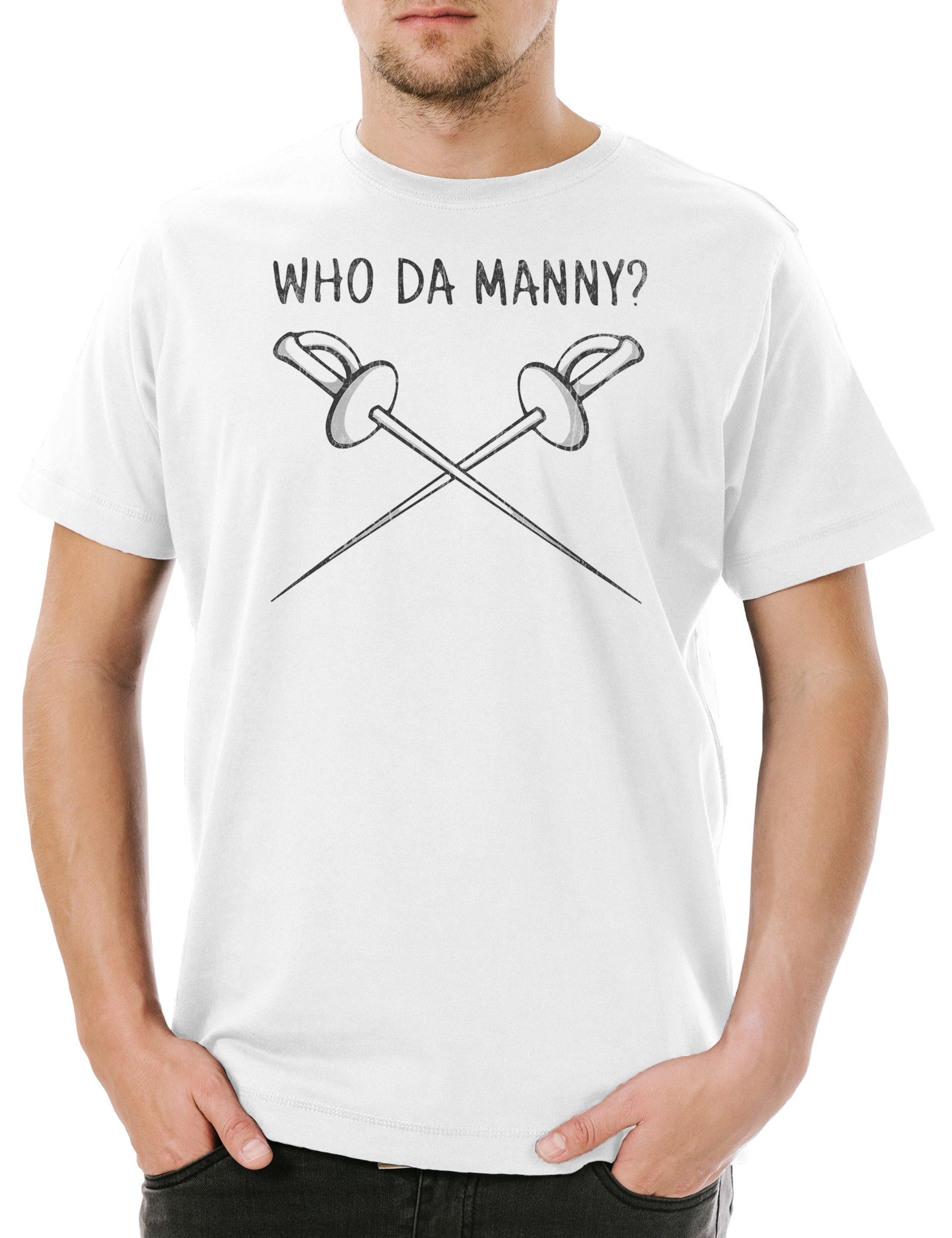 Print-Shirt Who Da Manny Herren T-Shirt Modern Fun Family Philip Humphrey Shirt