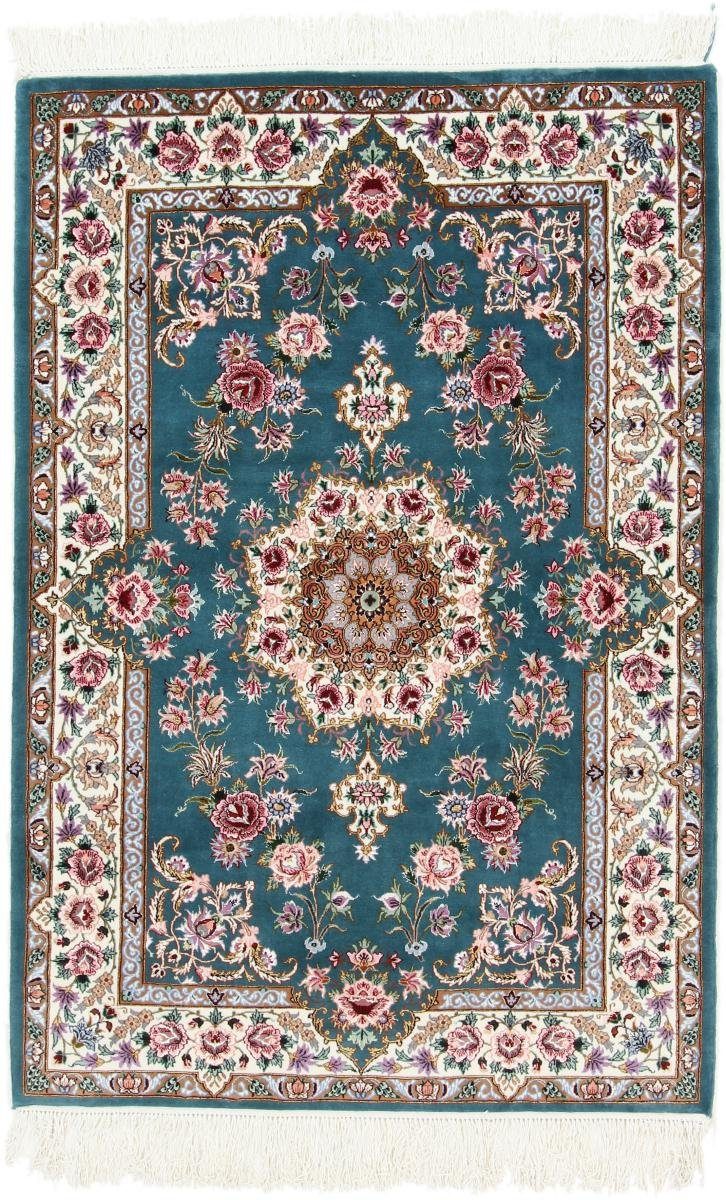 Orientteppich Isfahan Seidenkette 108x160 Handgeknüpfter Orientteppich, Nain Trading, rechteckig, Höhe: 6 mm