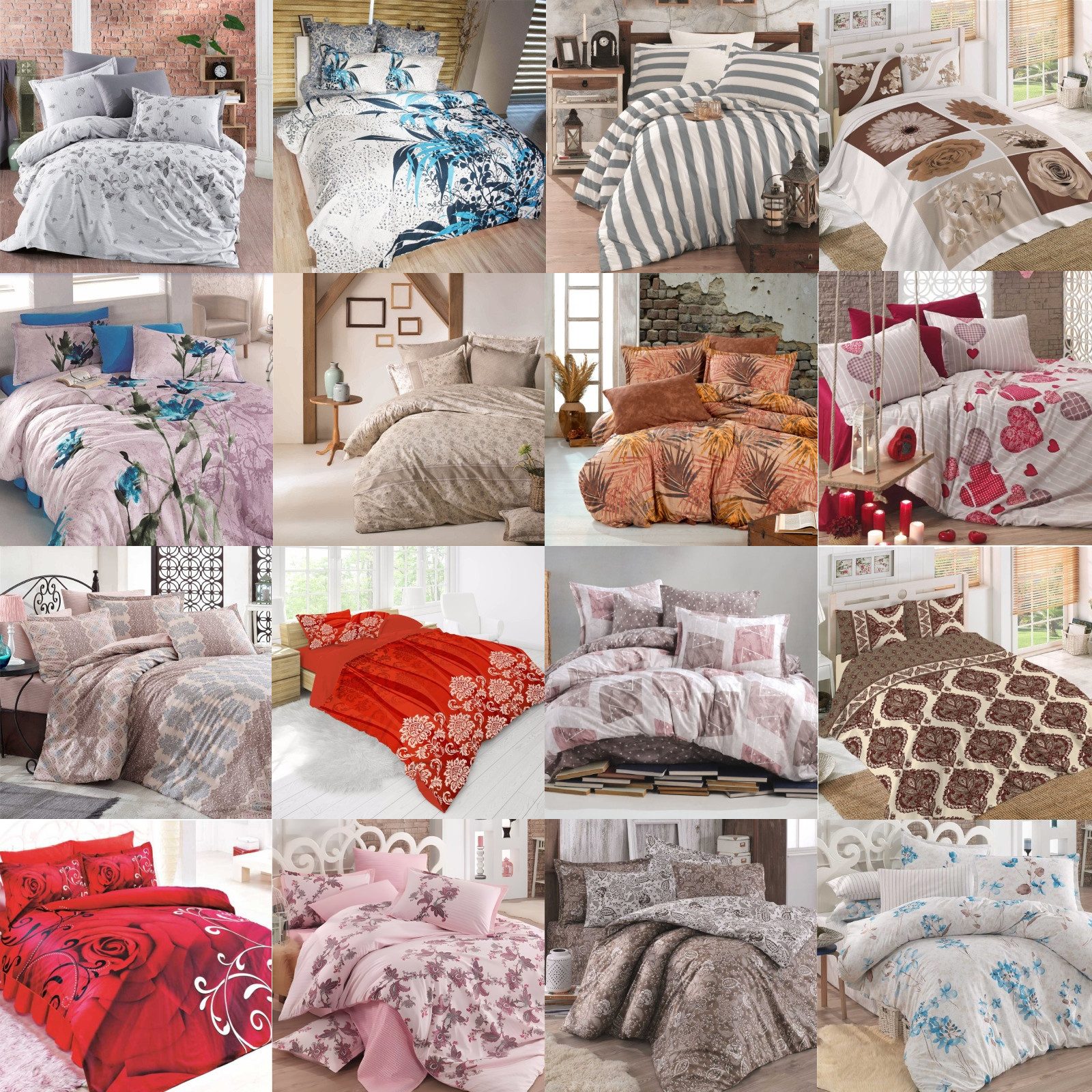 ROLFNERS Bettwäsche 220x240 cm Bettgarnitur Bettbezug Baumwolle 6 tlg, Bettwäsche, 100% Baumwolle, Hautfreundlich, Einfach zu Reinigen