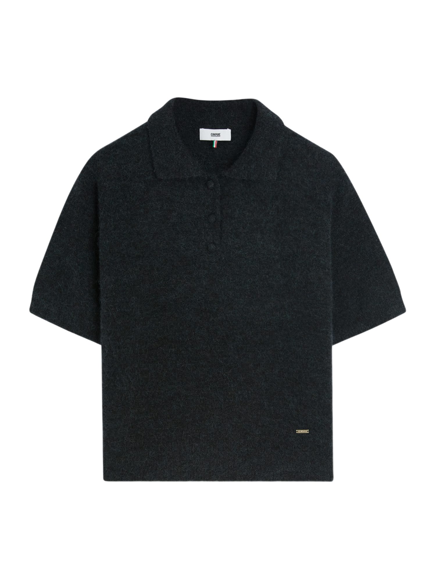 Cinque Strickpullover schwarz,Casual,Alpaka,Unifarben,Polokragen,Langarm,Regular Fit