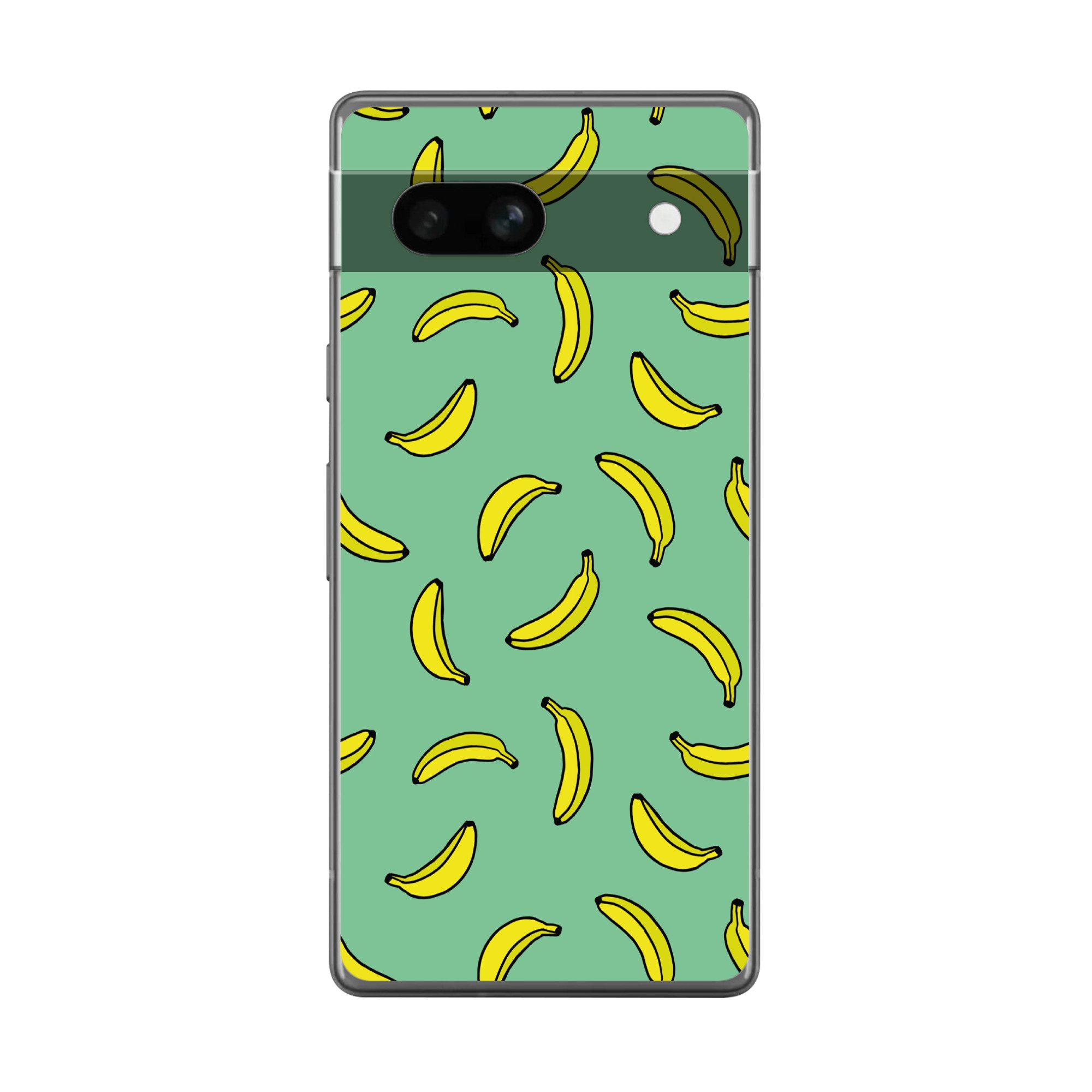 MuchoWow Handyhülle für Google Pixel 7a Bananen - Gelb - Grün - Druck, Handy Case, Silikon, Bumper Case Dünn