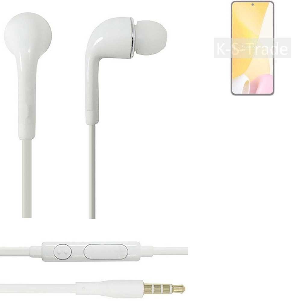 K-S-Trade mit (Kopfhörer u für Xiaomi Mikrofon 3,5mm) 12 In-Ear-Kopfhörer Lite weiß Headset Lautstärkeregler