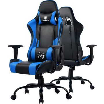 LUCKRACER Gaming-Stuhl Bürostuhl Gamer Ergonomischer Stuhl Einteiliger Stahlrahmen (Packung), 150KG Belastbar, mit Wippfunktion