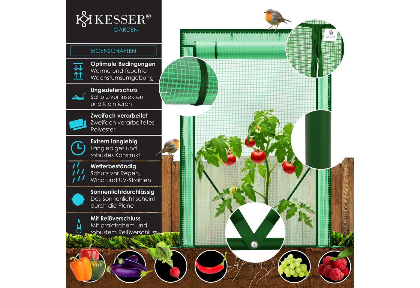 Thumbnail - KESSER Foliengewächshaus, Premium Tomatengewächshaus Foliengewächshaus, Gewächshaus