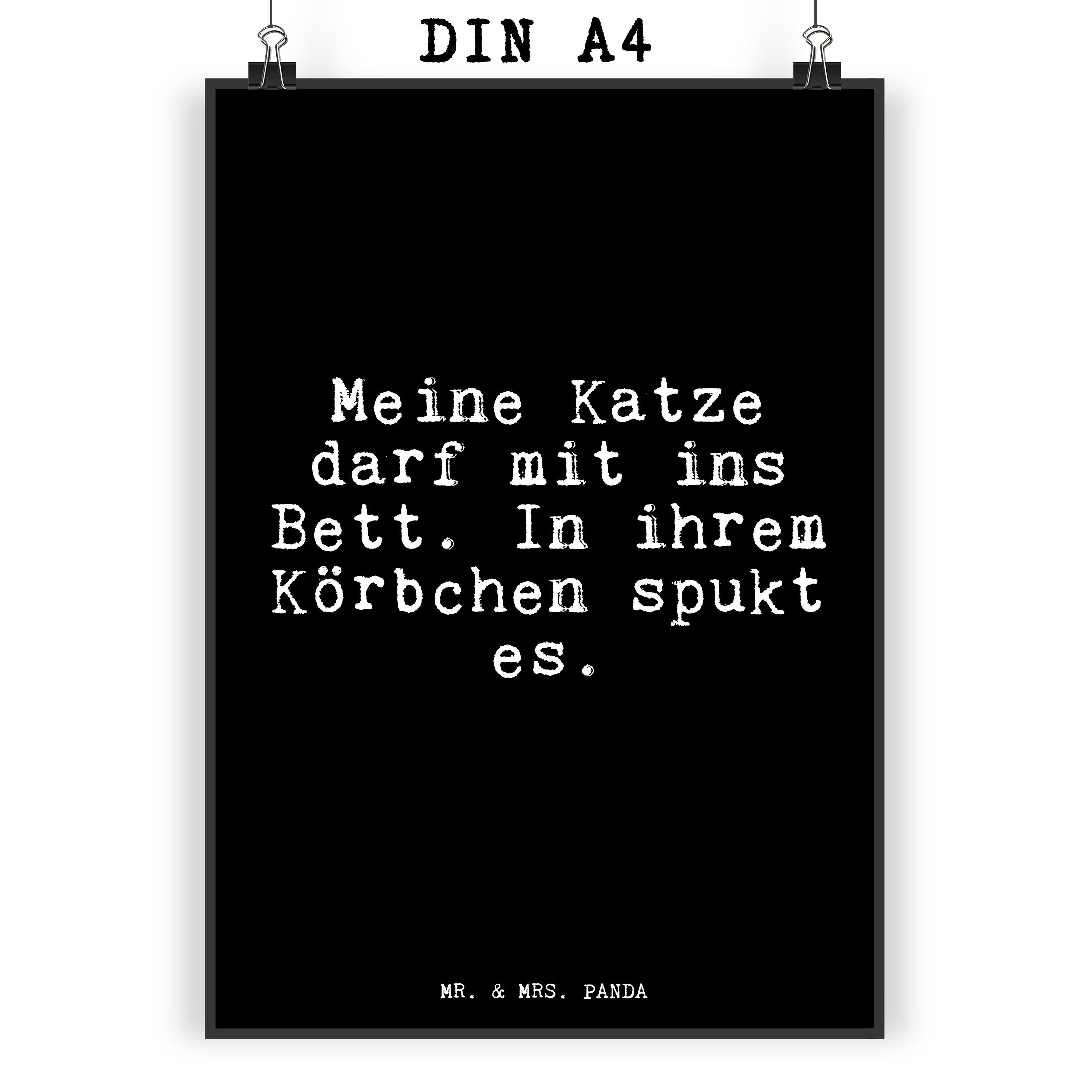 Mr. & Mrs. Panda Poster »Meine Katze darf mit... Schwarz Geschenk