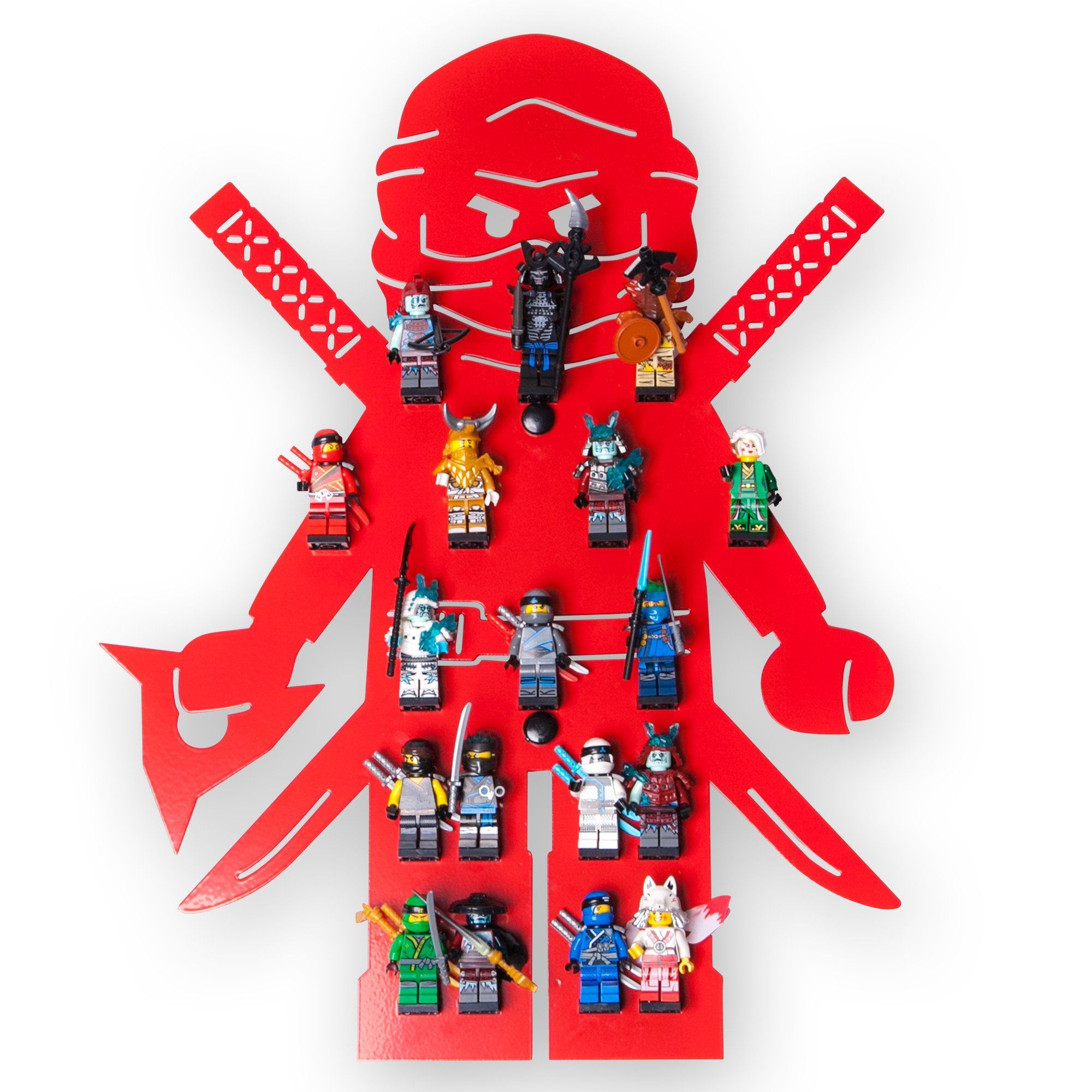 moin minis Wandregal moin minis Ninja Rot Kinderzimmer Regal für 18 Minifig günstig online kaufen