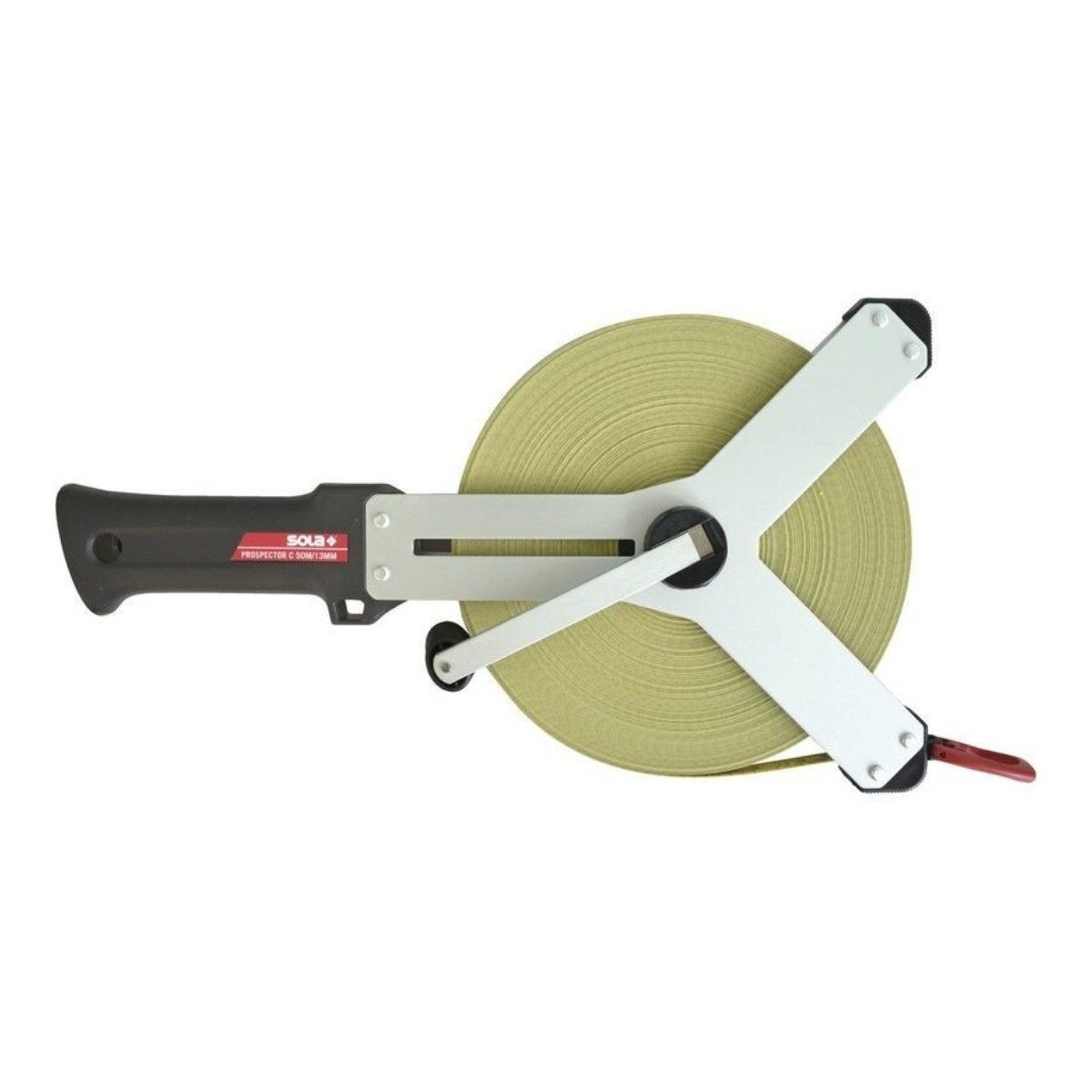 SOLA Zollstock SOLA PROSPECTOR C Maßband 30 m 13 mm Stahlband Rollbandmaß, 30m 13mm Endhaken Bandmaß Rollmeter