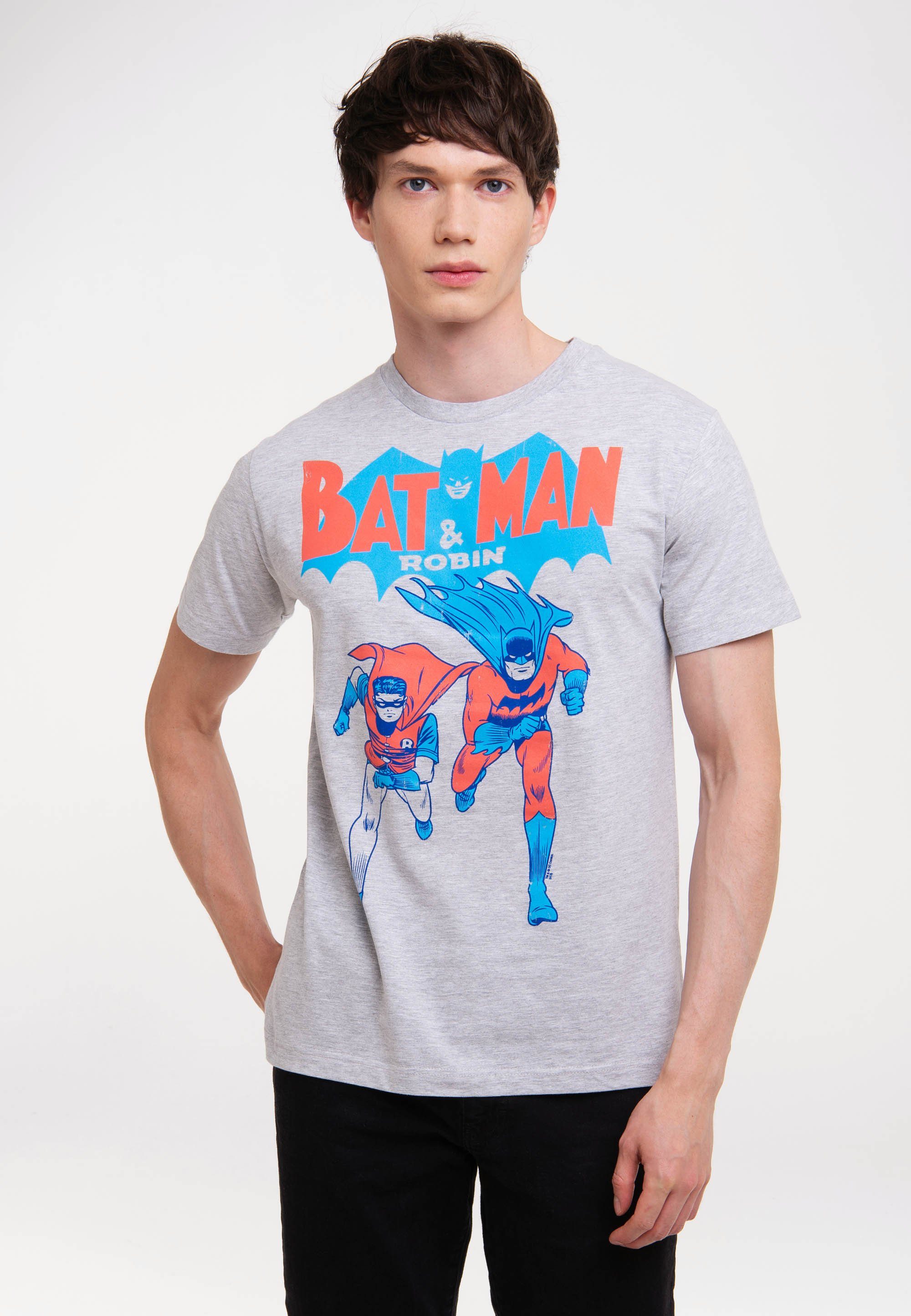 mit BATMAN T-Shirt Frontprint LOGOSHIRT coolem AND ROBIN