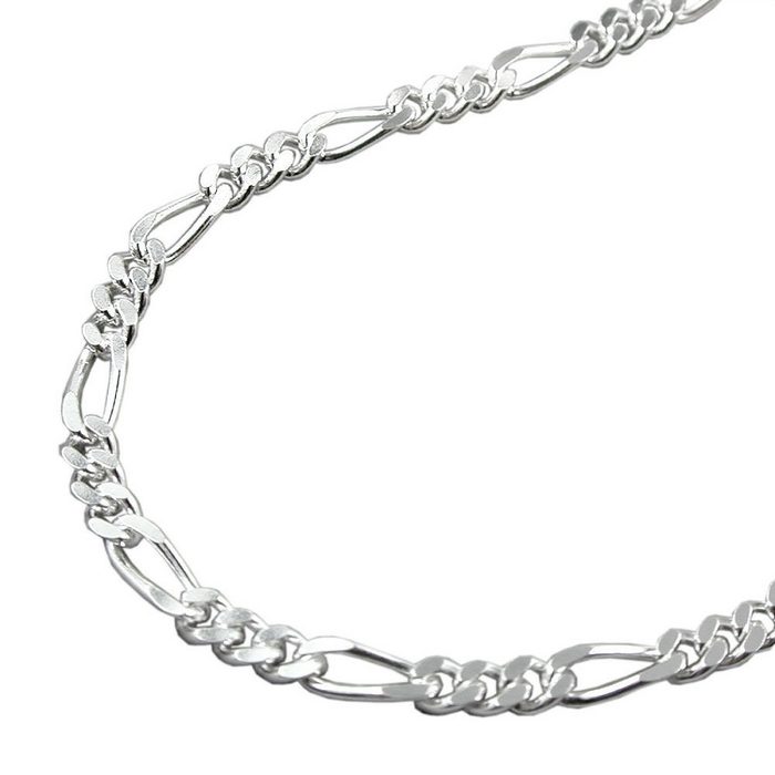 Erario D'Or Lange Kette Anhängerkette Silberkette diamantiert Figarokette Silber 925 70 cm