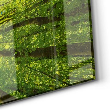 DEQORI Glasbild 'Blick durch Baumkronen', 'Blick durch Baumkronen', Glas Wandbild Bild schwebend modern