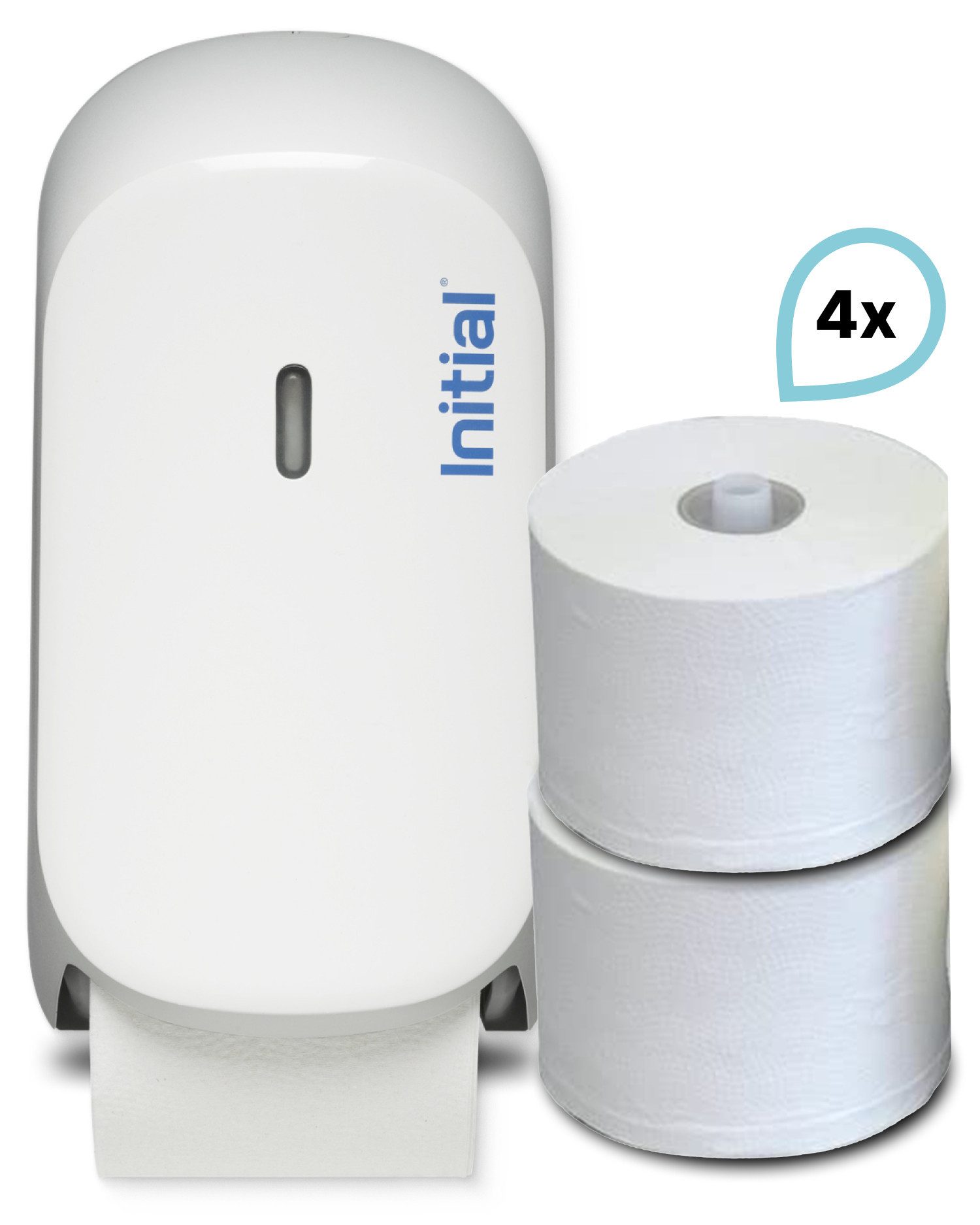 Rentokil Initial Desinfektionsmittelspender Signature Doppelrollenspender KOMPAKT, (Set, 1 Spender + 4 Toilettenpapierrollen)