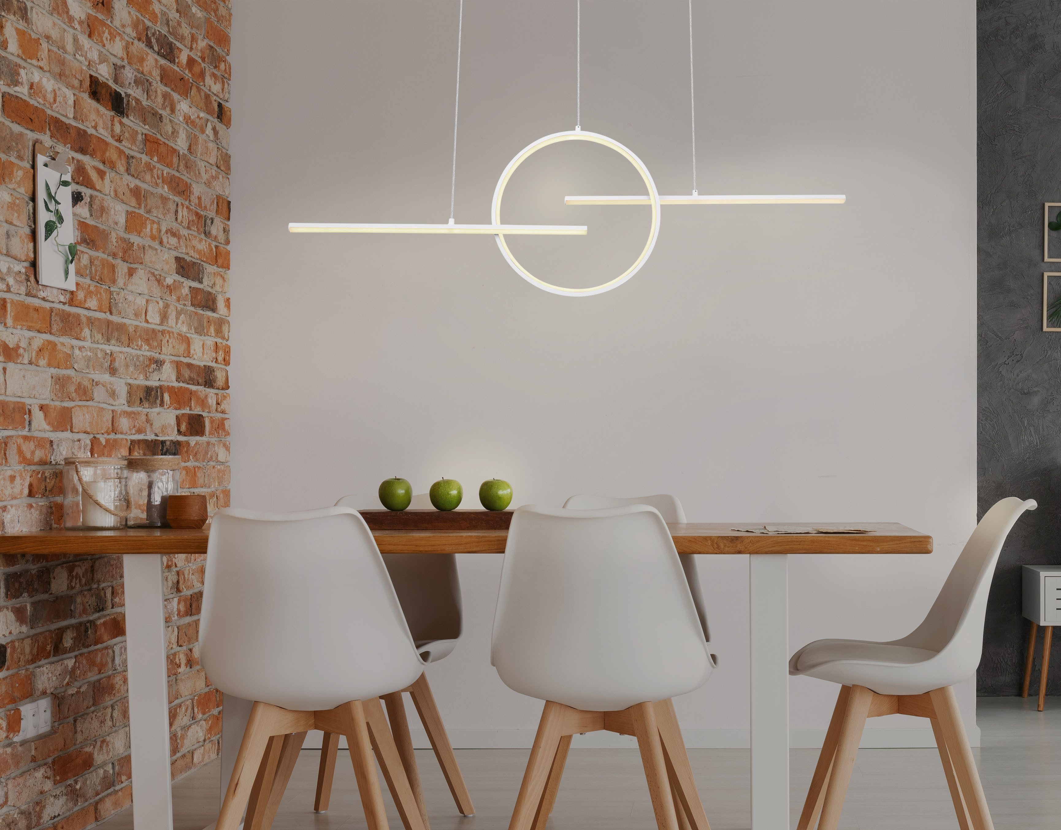 GLOBO LIGHTING Hängeleuchte BARRAL, Dimmfunktion, Memoryfunktion, Nachtlichtfunktion, mehrere Helligkeitsstufen, LED fest integriert, warmweiß - kaltweiß, Hängelampe Esszimmer-Leuchte Esstischleuchte Wohnzimmer