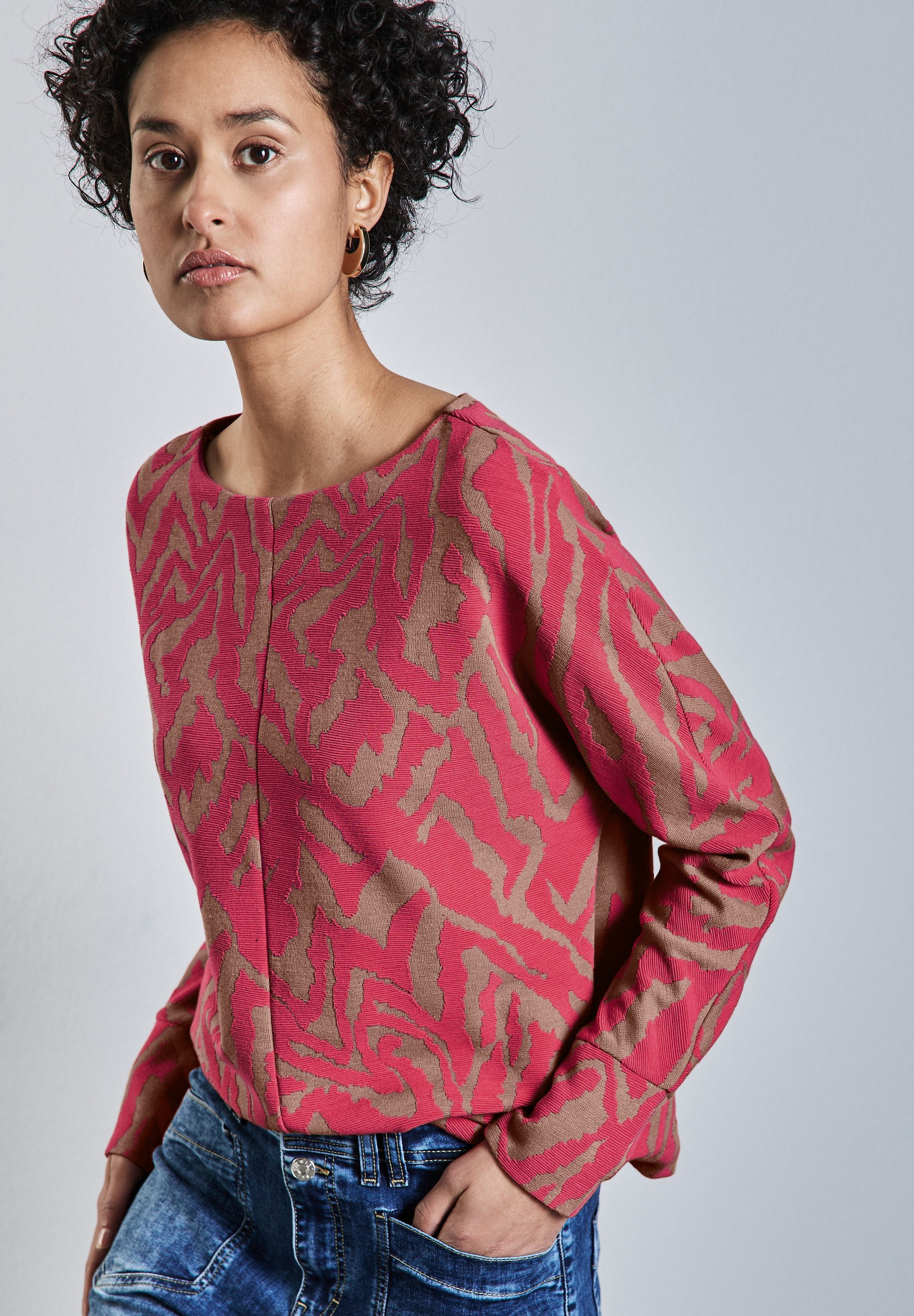 STREET ONE Langarmshirt, mit Schalkragen günstig online kaufen