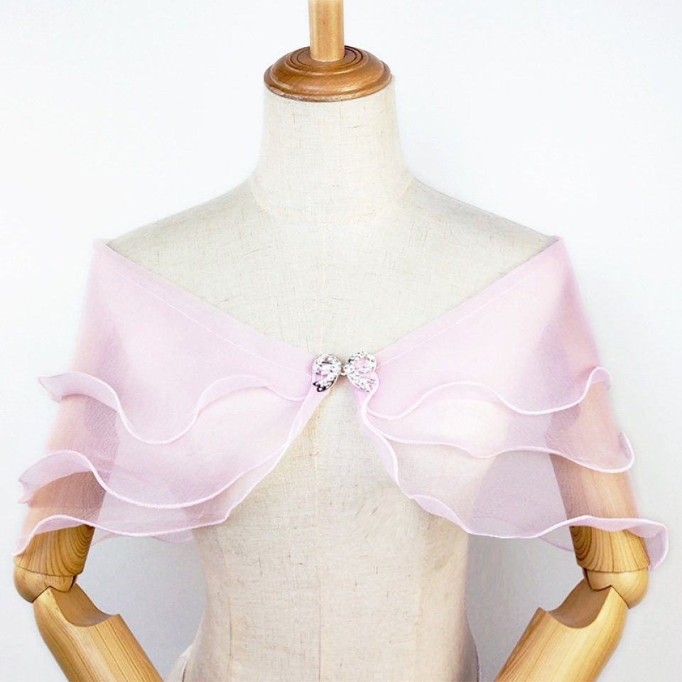 Bolero Mesh Blusmart Mit Schleife Schal Achselzucken Schal Hochzeit Clip Gaze Rosa Braut