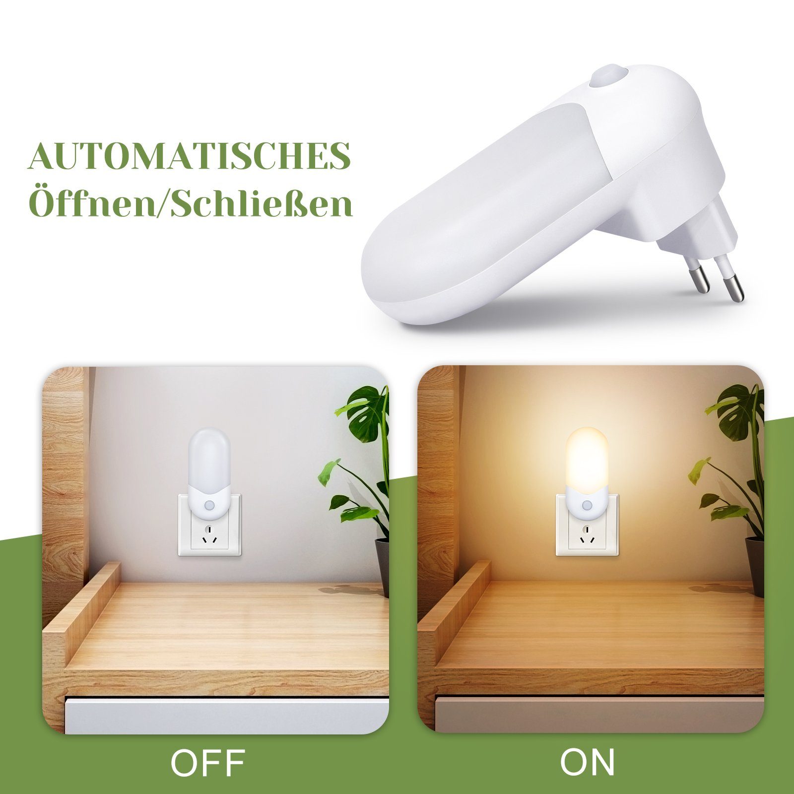 ZMH Nachtlicht 4St Steckdose Steckdosenlampe Modern mit Dämmerungssensor fü günstig online kaufen
