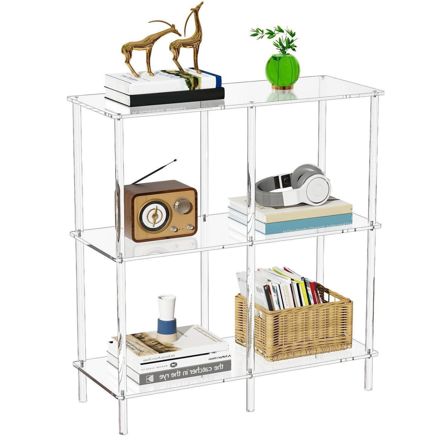 LuxusKollektion Konsolentisch Acryl Konsolentisch Regal 75x30x80cm Transparent