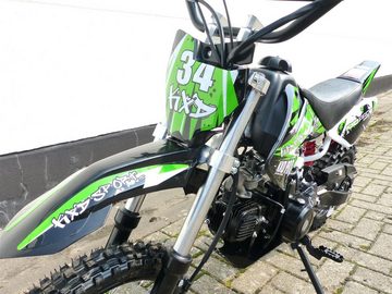 KXD Dirt-Bike 125cm Dirtbike Pitbike KXD 607 4Takt Automatik 14/12 Enduro Cross Grün