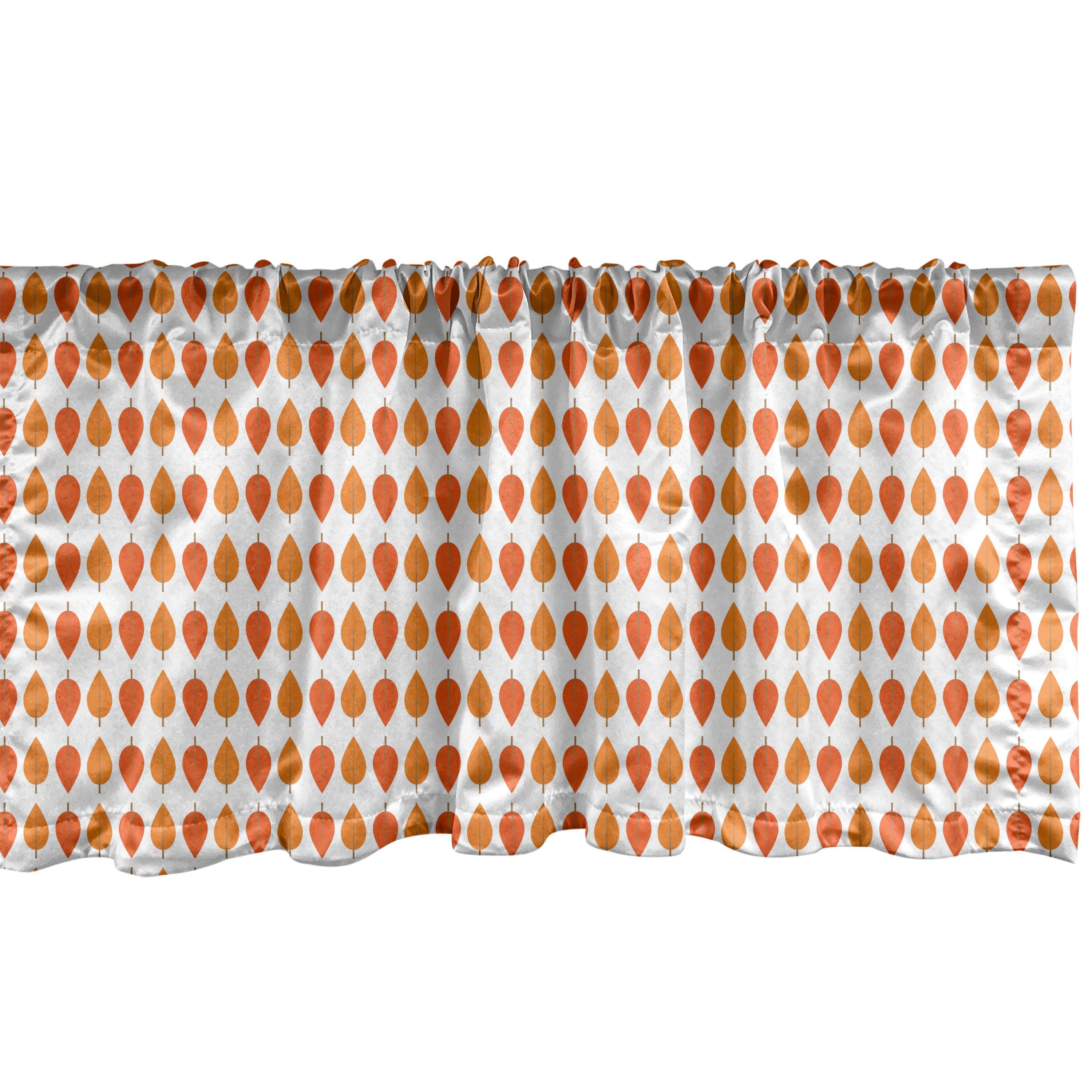 Scheibengardine Vorhang Volant für Küche Schlafzimmer Dekor mit Stangentasche, Abakuhaus, Microfaser, Herbst Tangerine Töne Blatt-Stapel