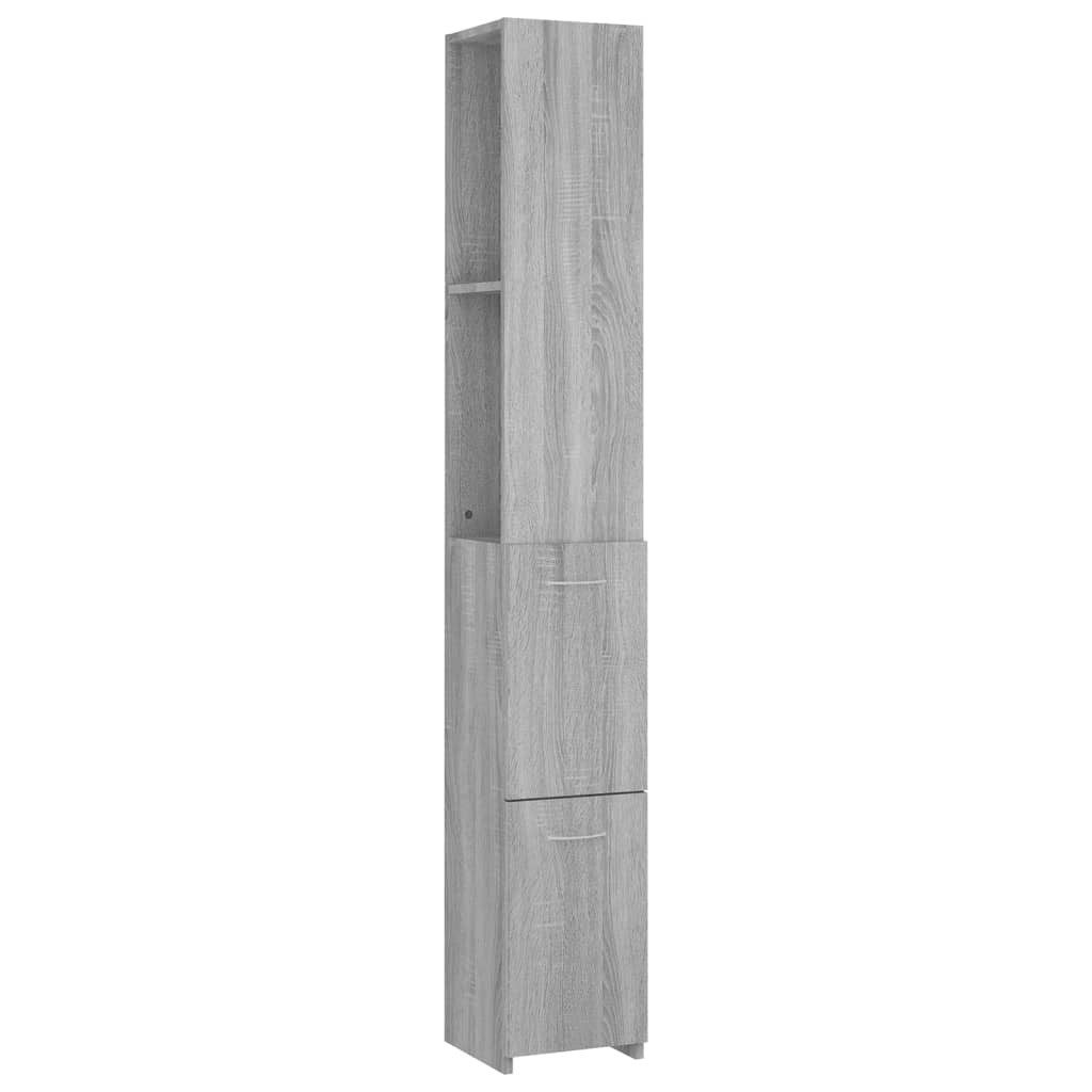 Badkommode Badezimmerschrank Holzwerkstoff Grau Sonoma 25x26,5x170 cm
