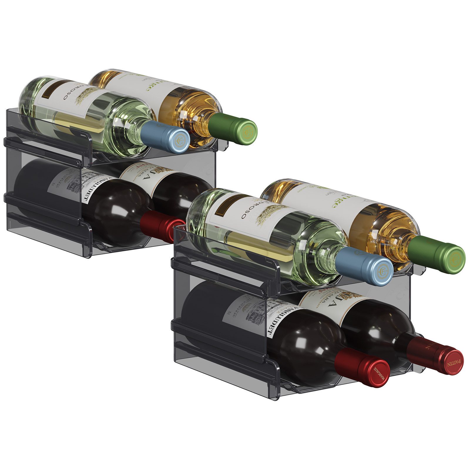 Lifewit Küchenorganizer-Set Stapelbares Weinregal aus Kunststoff günstig online kaufen