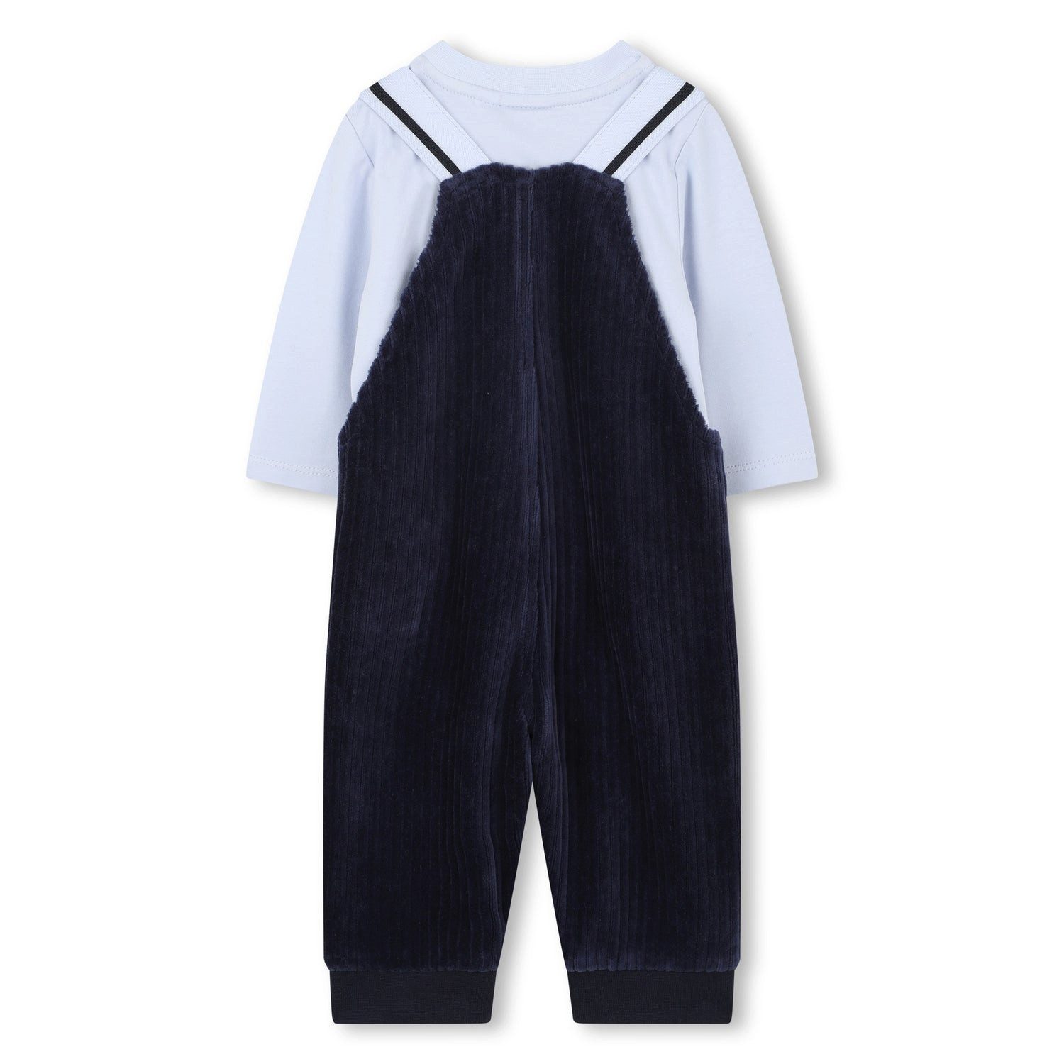 Boss Kidswear Neugeborenen-Geschenkset BOSS Kidswear Baby Set Overall aus Samt & T-Shirt in Marinein Geschenk (2-tlg)