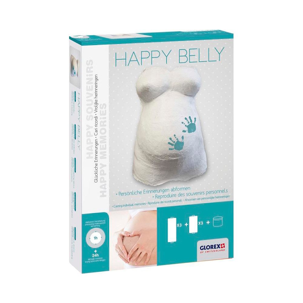 Glorex Kreativset Gips Bauchabformset Happy Belly, Trocknungszeit 24 h