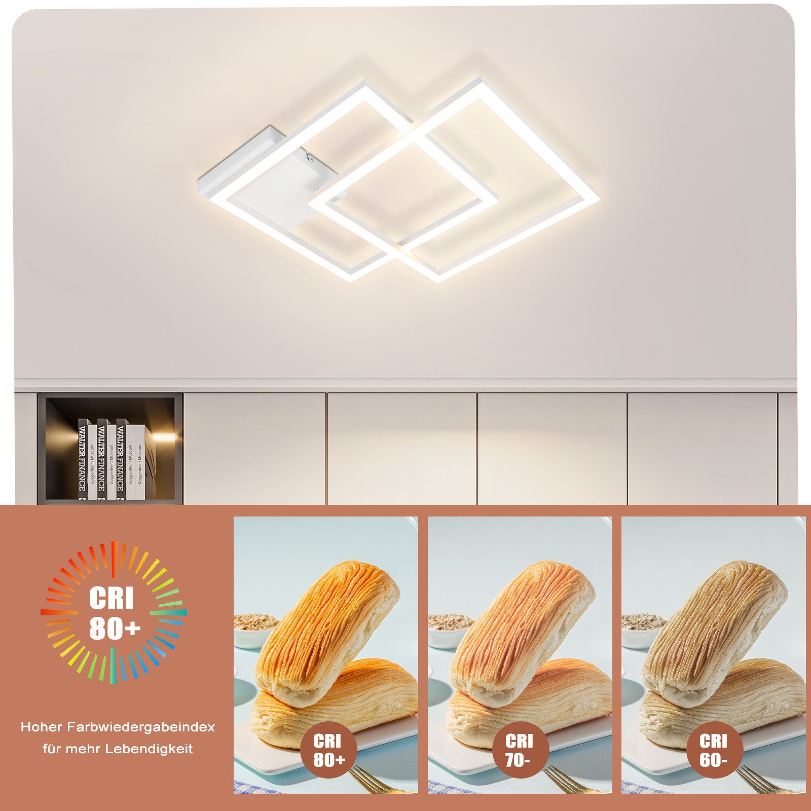 Nettlife LED Deckenleuchte Modern Deckenlampe Wohnzimmerlampe 24W Warmweiss günstig online kaufen