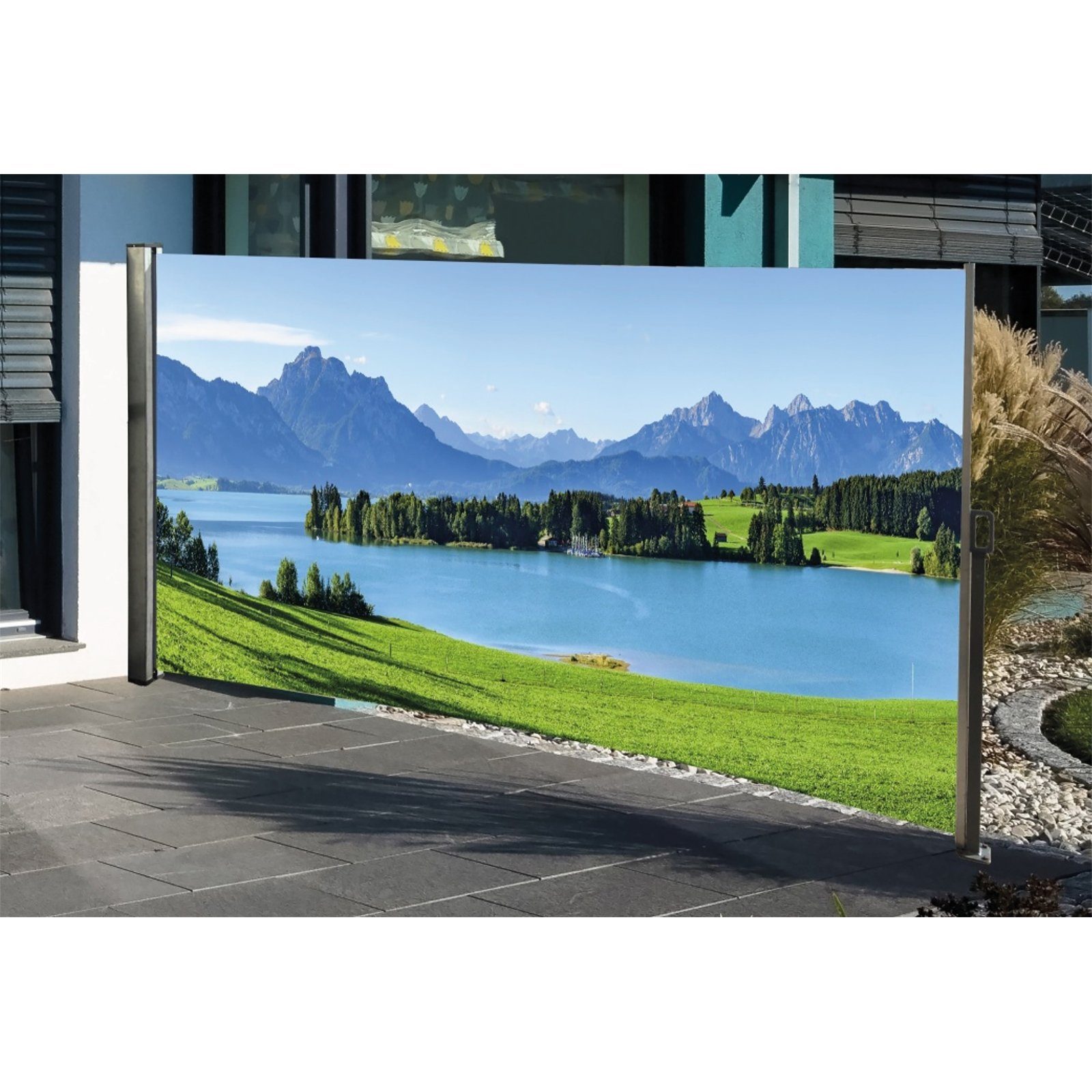 HTILiving Seitenarmmarkise »Seitenmarkise mit Fotodruck Berge« Markise