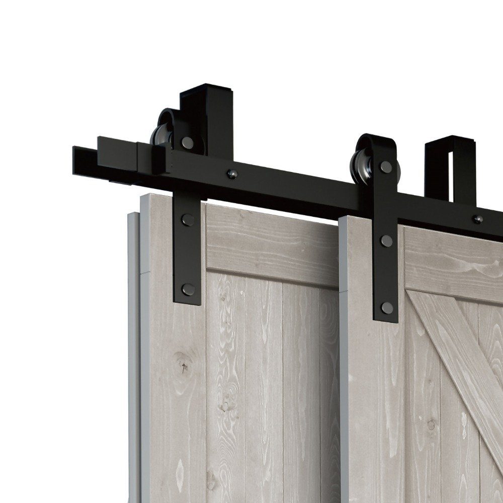 HOME DELUXE Doppelschiebetür SOLIA – Größenauswahl (Komplettset, inkl. Laufschiene, Rollen & Türstopper), Holztür, Holzschiebetür, Schiebetür aus Kiefernholz – Bild 3 von 4