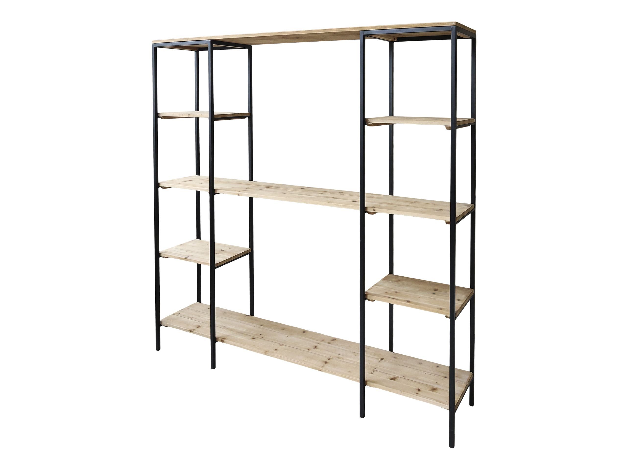Chic Antique Standregal Französisches Standregal Vence Landhaus Metall 7 Holzböden