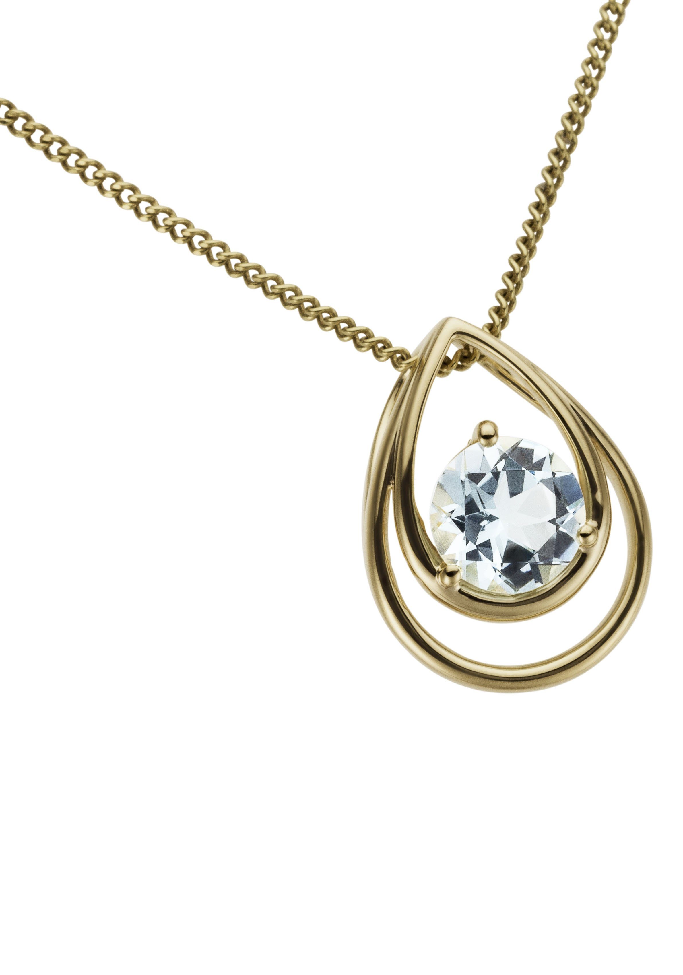 Firetti Kettenanhänger Schmuck Geschenk Gold 333 Halsschmuck Anhänger für Halskette, mit Blautopas