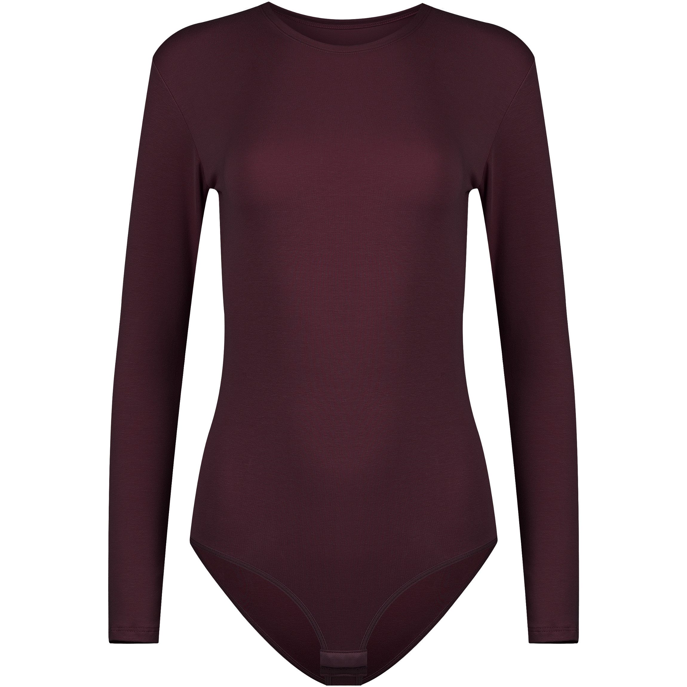 Evoni Body für Damen Langarm Blusenbody mit Rundhals