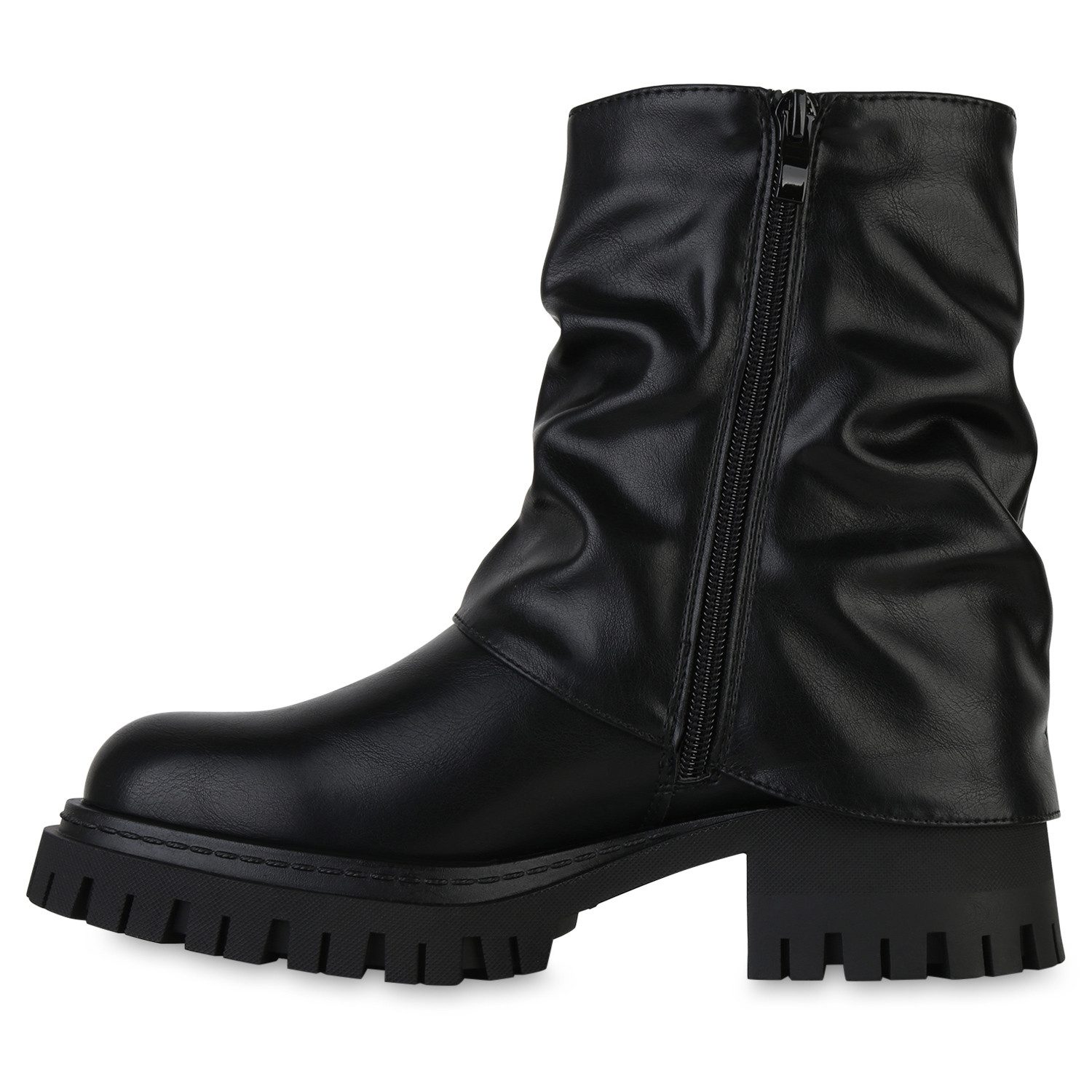 VAN HILL 841796 Bikerboots Damen Leicht Gefütterte Biker Boots Stiefeletten günstig online kaufen