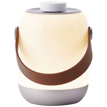 Lightbox LED Außen-Tischleuchte, Dimmfunktion, LED fest integriert, warmweiß, LED Tischlampe, Spritzwassergeschützt, mit Drehdimmer, USB Anschluss