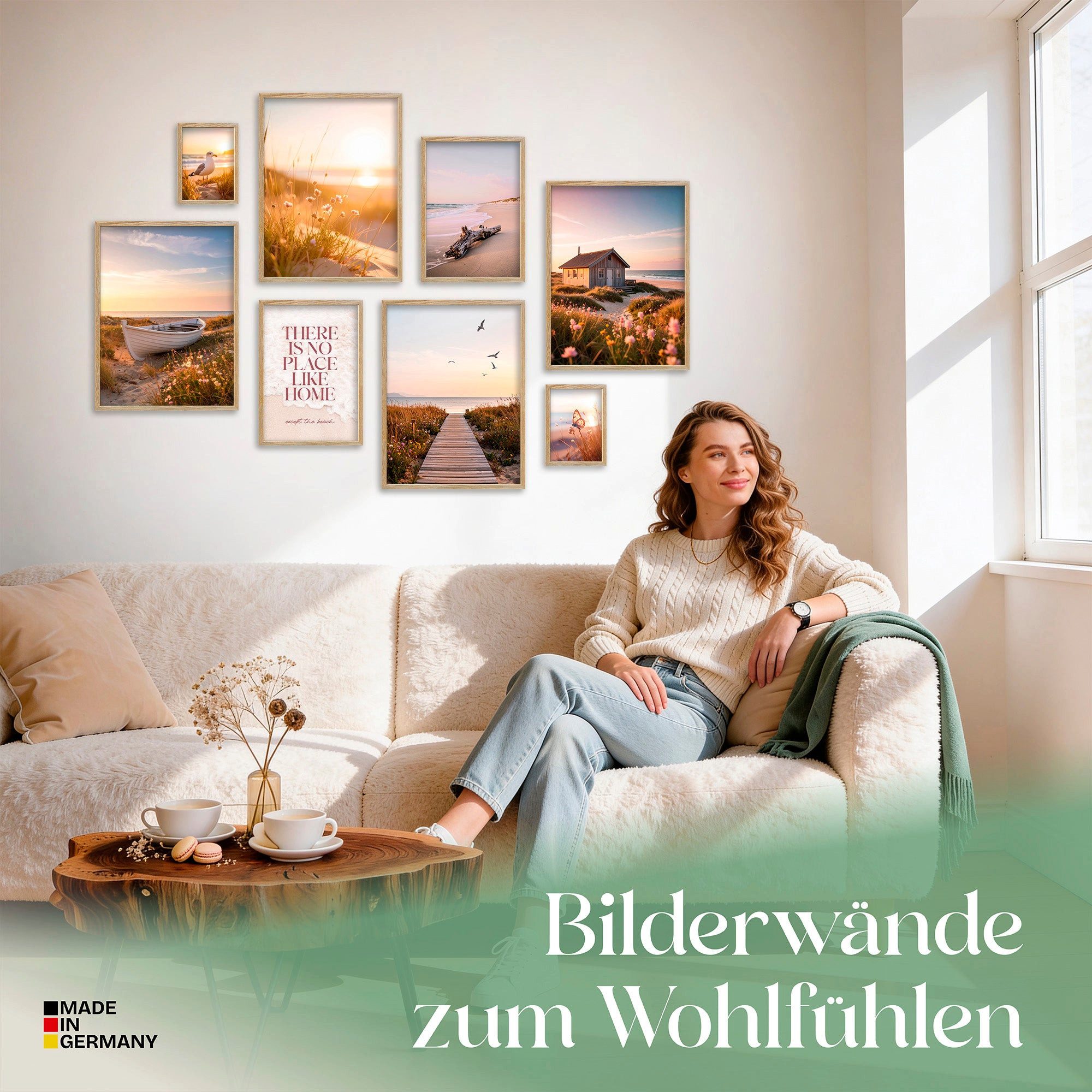 ARTFAVES Bilder-Collage Poster Set Vintage Sea Summer I mehrteilige Bilderwand I Wandbilder So, (Wandbilder modern, 8 St)