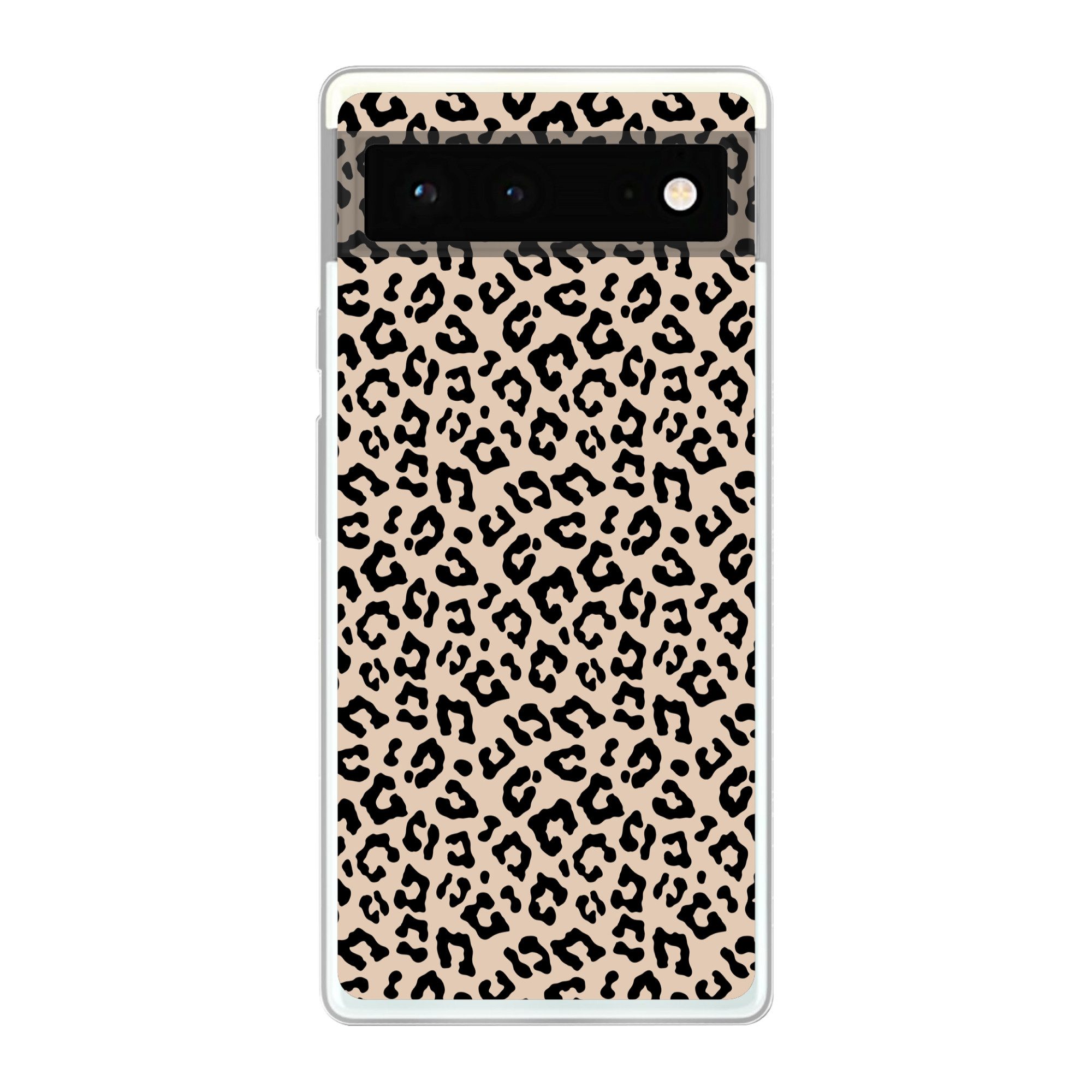 MuchoWow Handyhülle für Google Pixel 6 Pantherdruck - Schwarz - Braun - Tierdruck, Handy Case, Silikon, Bumper Case Dünn