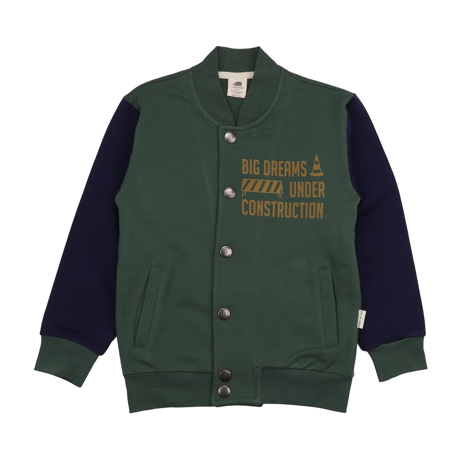 Walkiddy Sweatjacke Walkiddy mit Baggermotiv aus Bio Baumwolle Bio Baumwolle,GOTS,Kinderbekleidung, nachhaltige Klamotten,Sweat Jacke