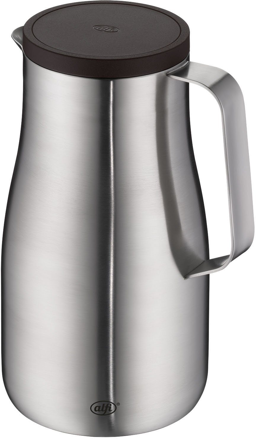 Alfi Isolierkanne STUDIO, aus doppelwandigem Edelstahl, spülmaschinenfest, 1 l, (1-St), 12h heiß & 24h kalt, ergonomischer Griff, große Öffnung