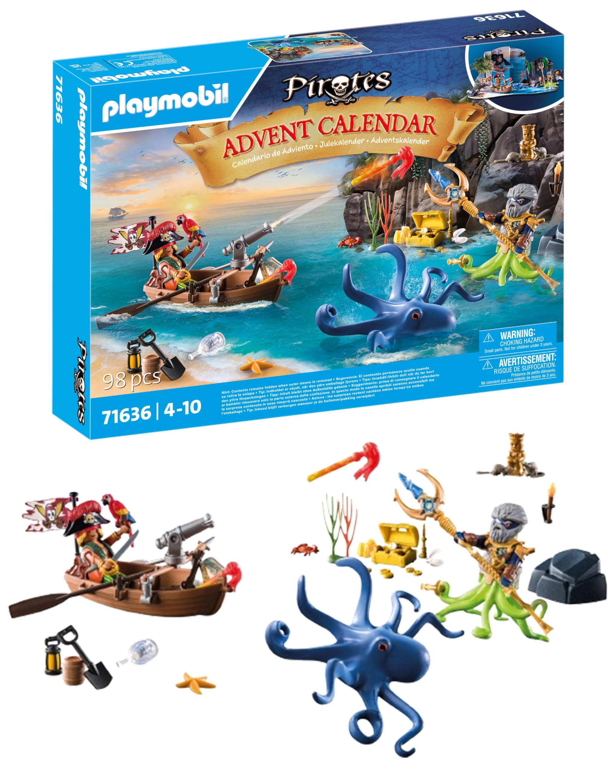 Playmobil® Spielwelt Piraten Adventskalender 71636, (98-tlg), PLAYMOBIL Piraten Spielset