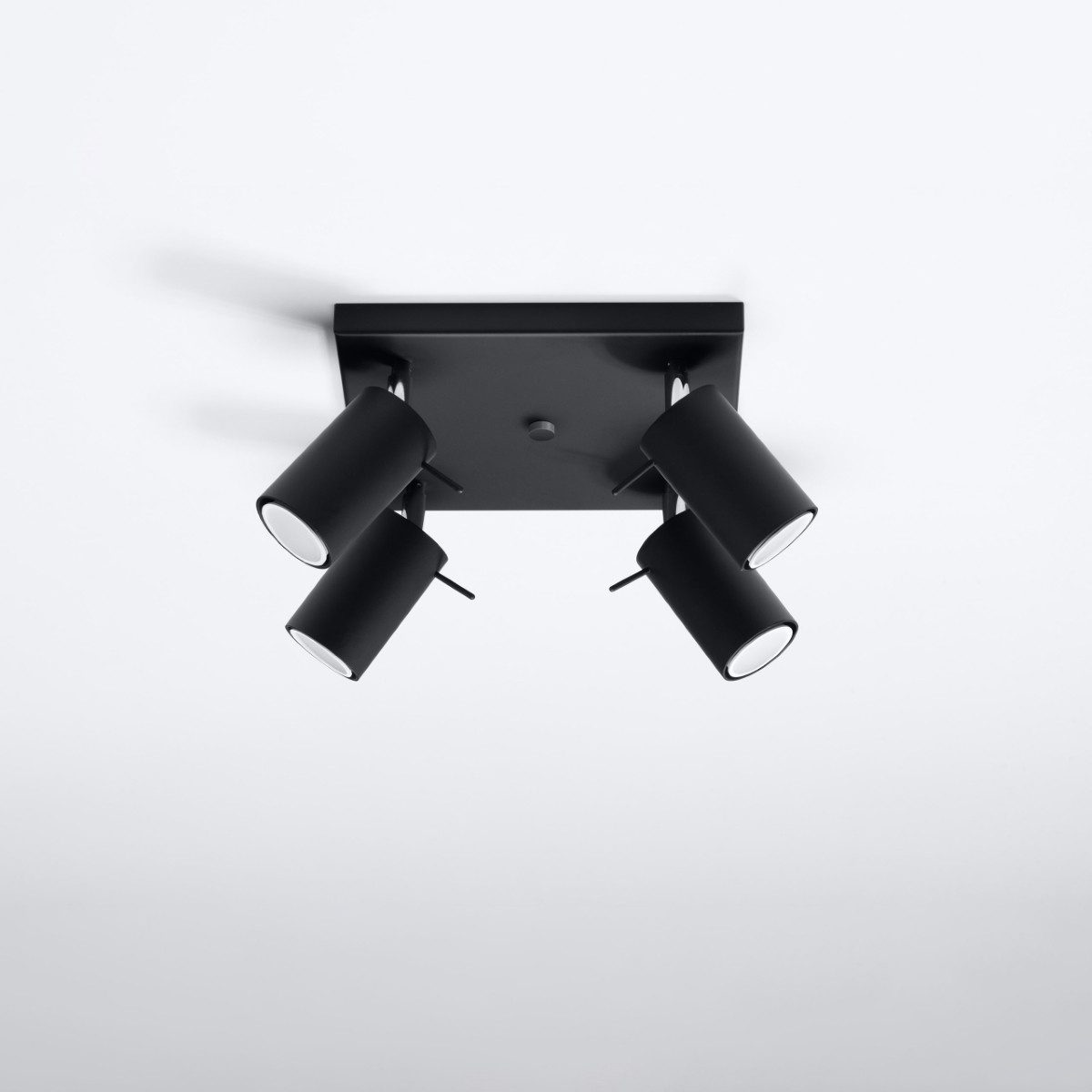 SOLLUX lighting Deckenleuchte Deckenleuchte Ring 4 Schwarz, Nicht enthalten