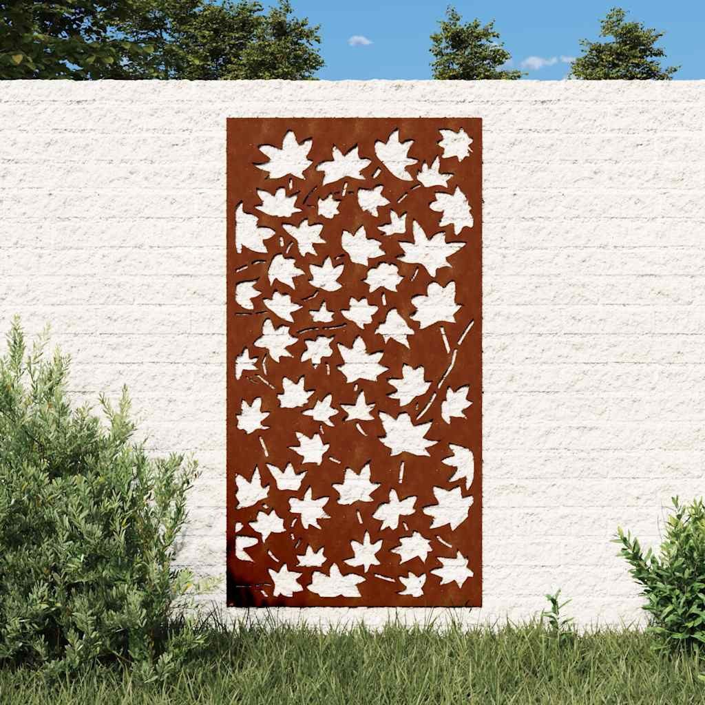 vidaXL Wandbild Garten-Wanddeko 105x55 cm Cortenstahl Ahornblatt-Design, (1 St)