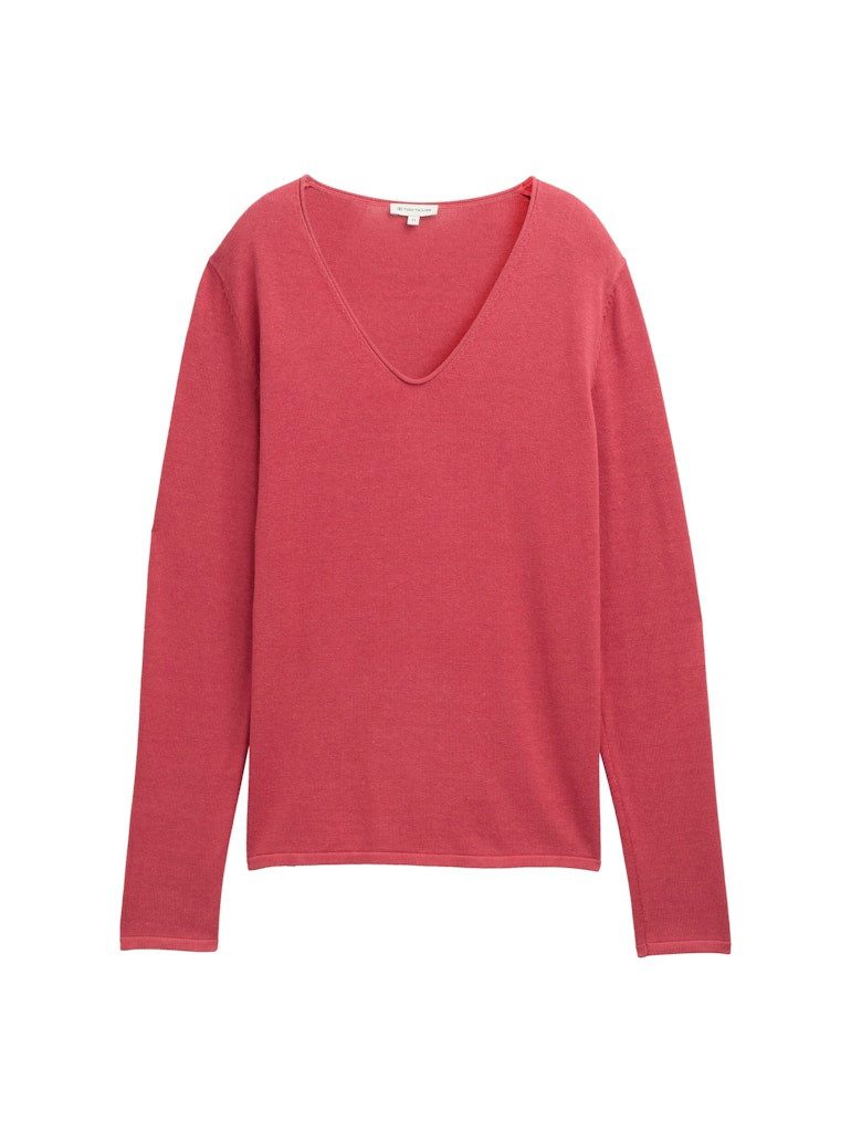 TOM TAILOR Strandpullover sweater basic v-neck Berry Red günstig online kaufen