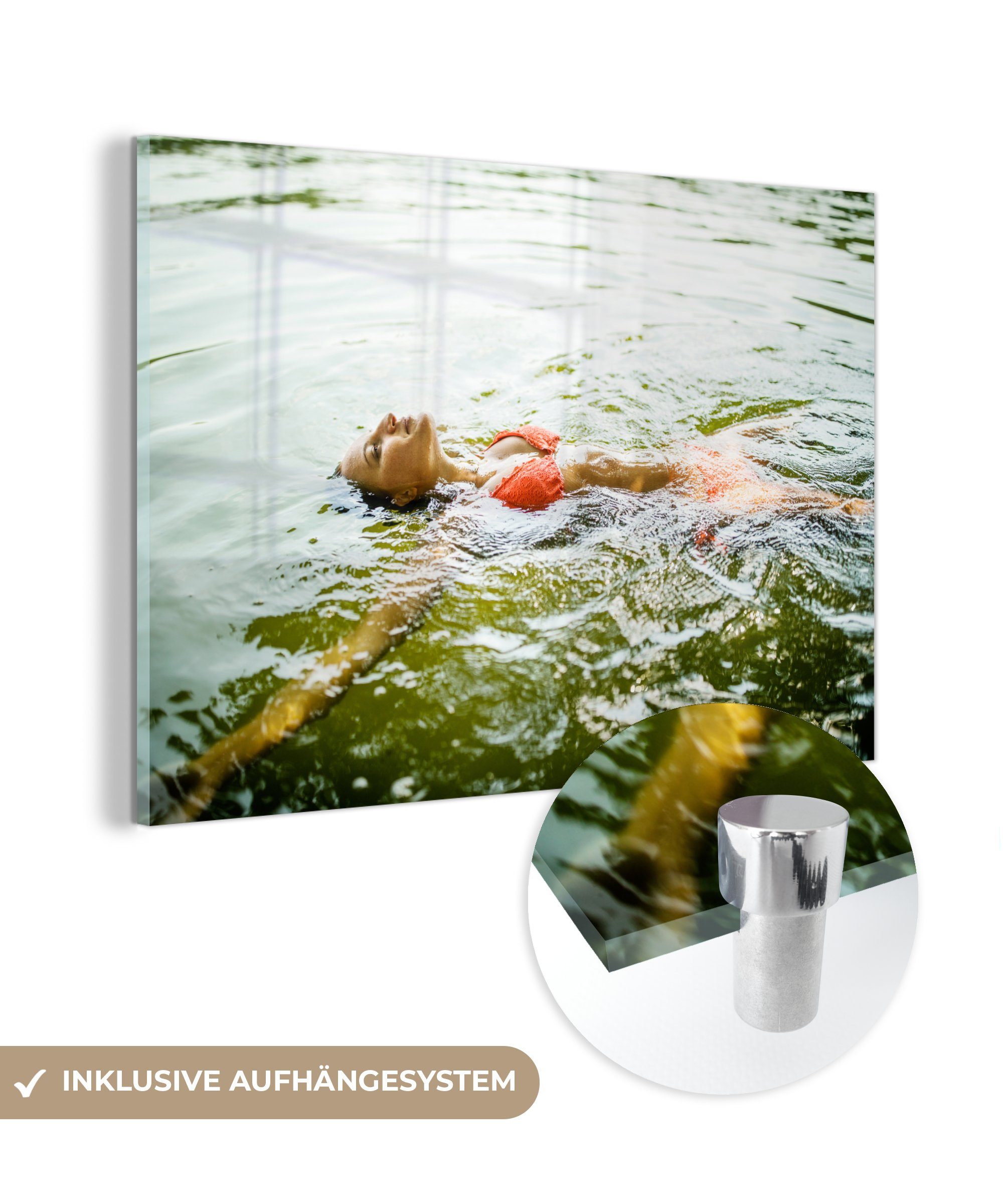 MuchoWow Acrylglasbild Mehr - Schwimmen - Wasser, (1 St), Acrylglasbilder Wohnzimmer & Schlafzimmer