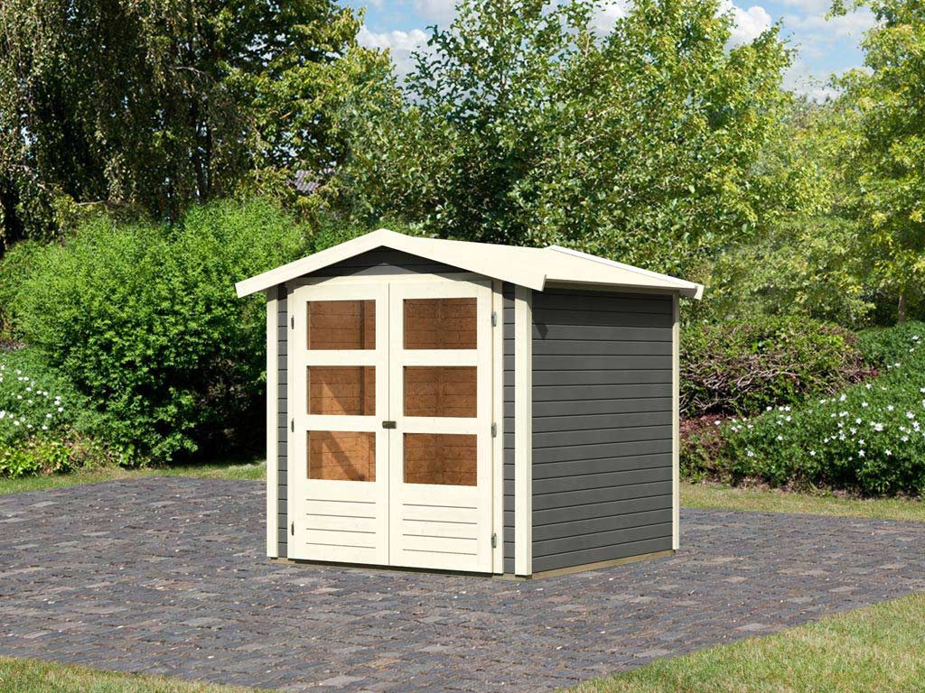 Karibu Gartenhaus KARIBU Gartenhaus Carlton 19 mm, BxT: 213x197 cm, Gerätehaus aus Holz mit Fußboden & Satteldach, wetterfest