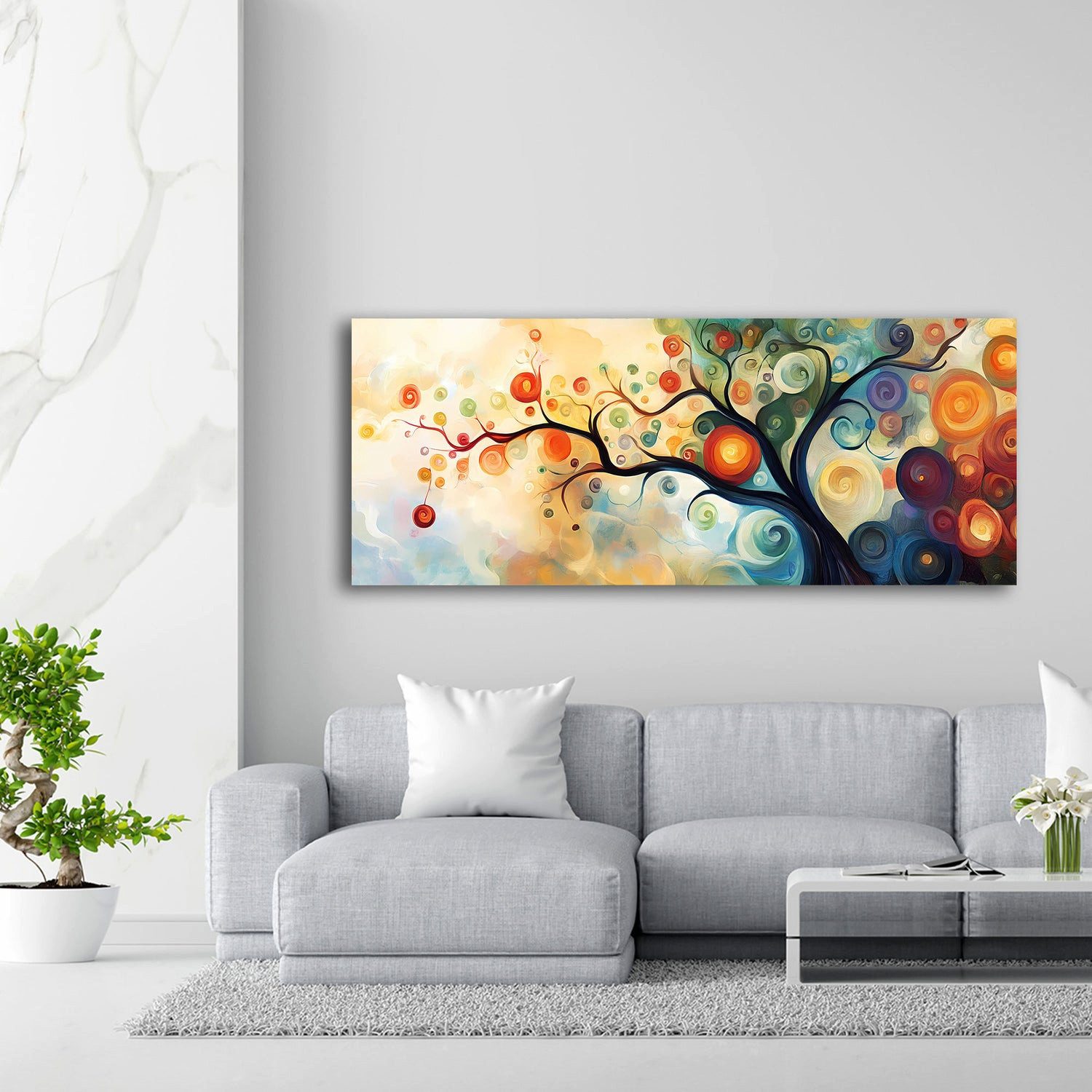 Artedinoi Leinwandbild Lebensbaum fantasievoll modern Leinwandbild Wandbild Kunstdruck XL Wan, Lebensbaum, modern