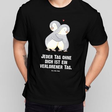 Mr. & Mrs. Panda T-Shirt Pinguine Kuscheln - Schwarz - Geschenk, Heiratsantrag, Mitbringsel, f (1-tlg)