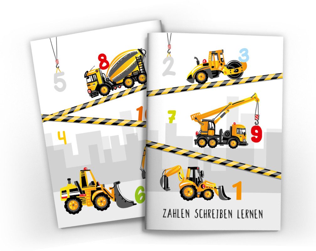 JUNAPACK Schulheft Vorschule Übungsheft Zahlen schreiben Lernen für Vorschulkinder, Übungsheft, Vorschulheft zum Zahlen lernen